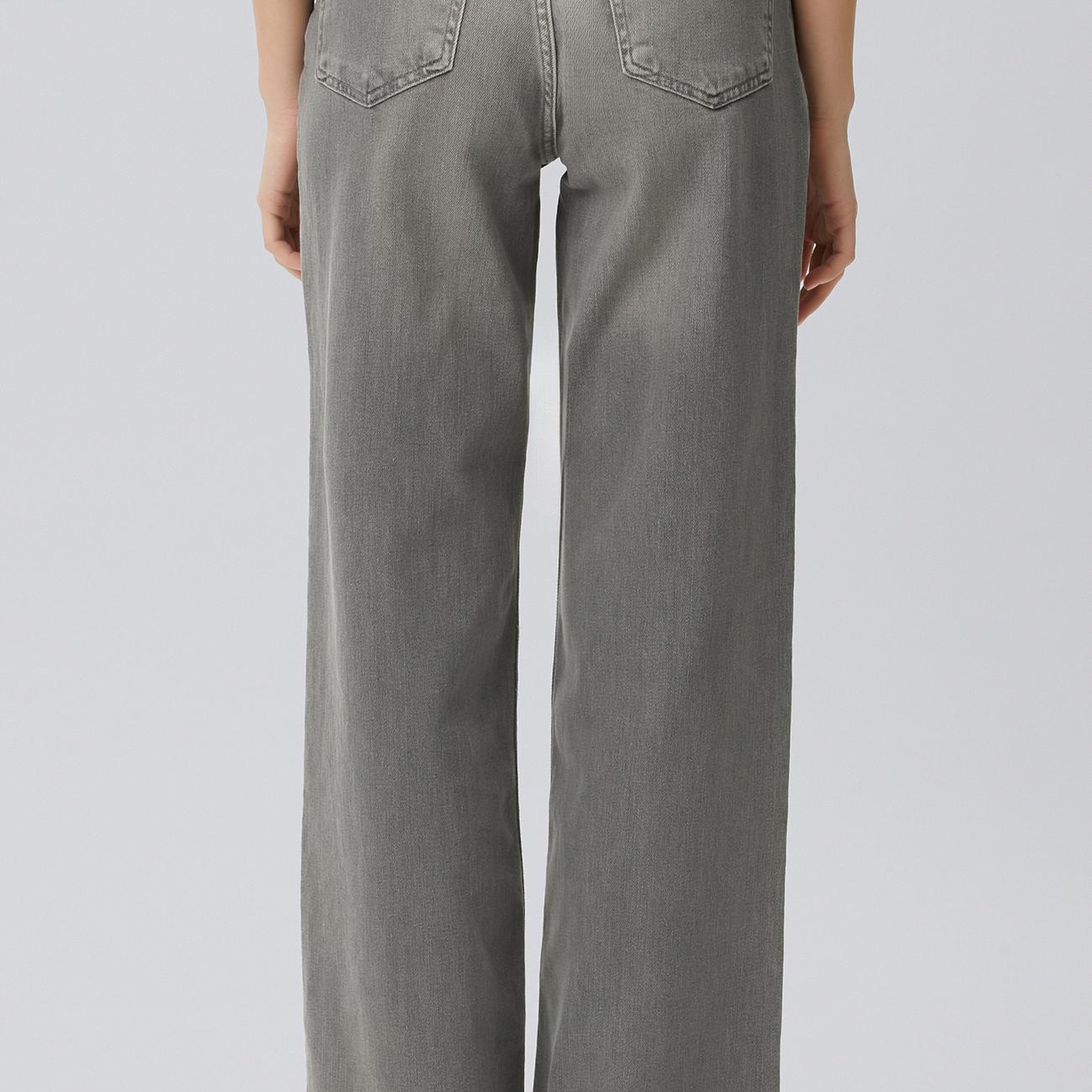 Network Kadın Koyu Gri Wide Leg Denim Pantolon