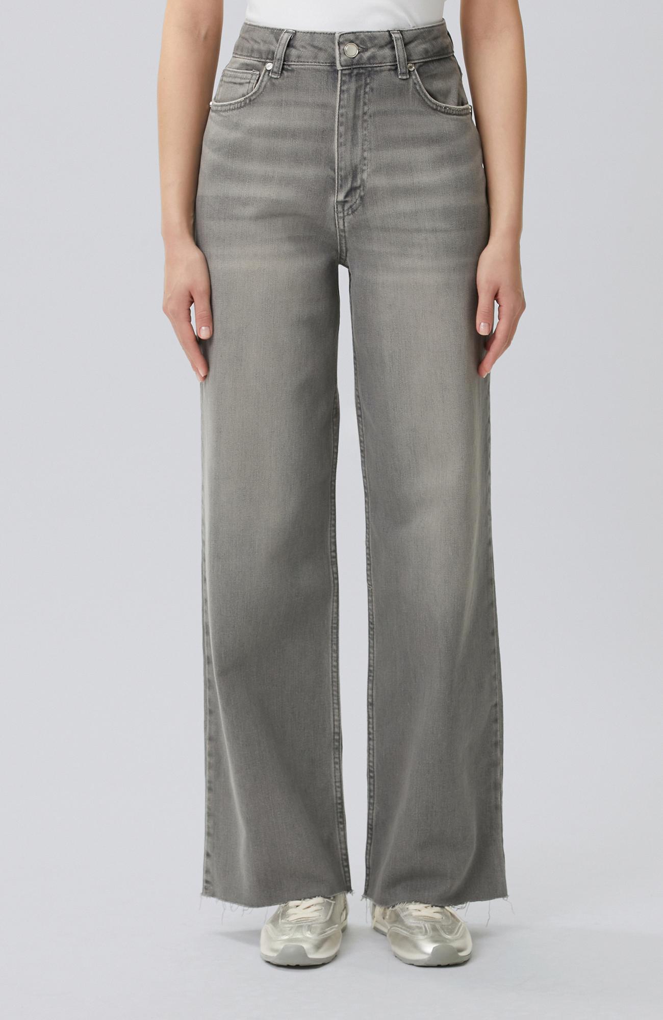 Network Kadın Koyu Gri Wide Leg Denim Pantolon