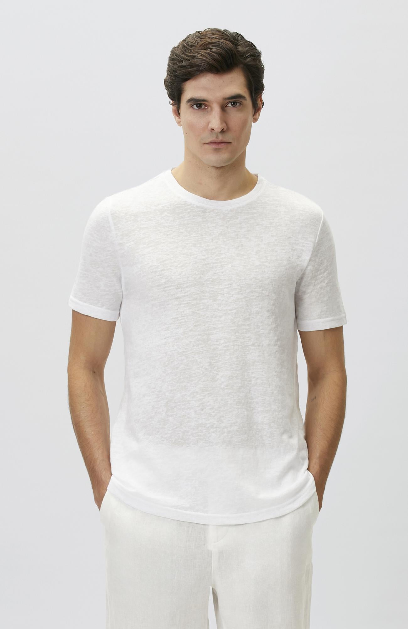 Network Erkek Beyaz Basic T-shirt