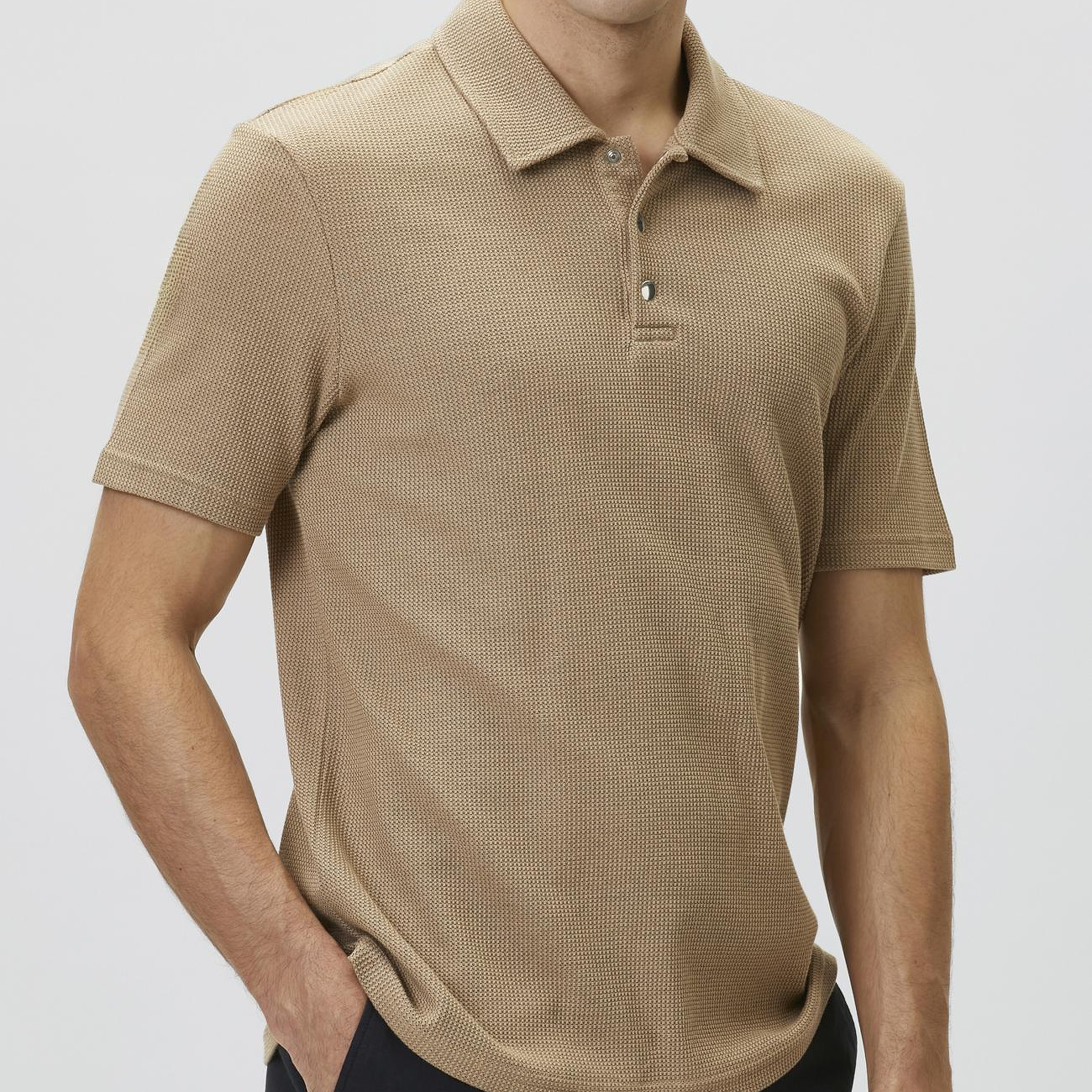 Network Erkek Slim Fit Vizon Polo Yaka Waffle T-shirt