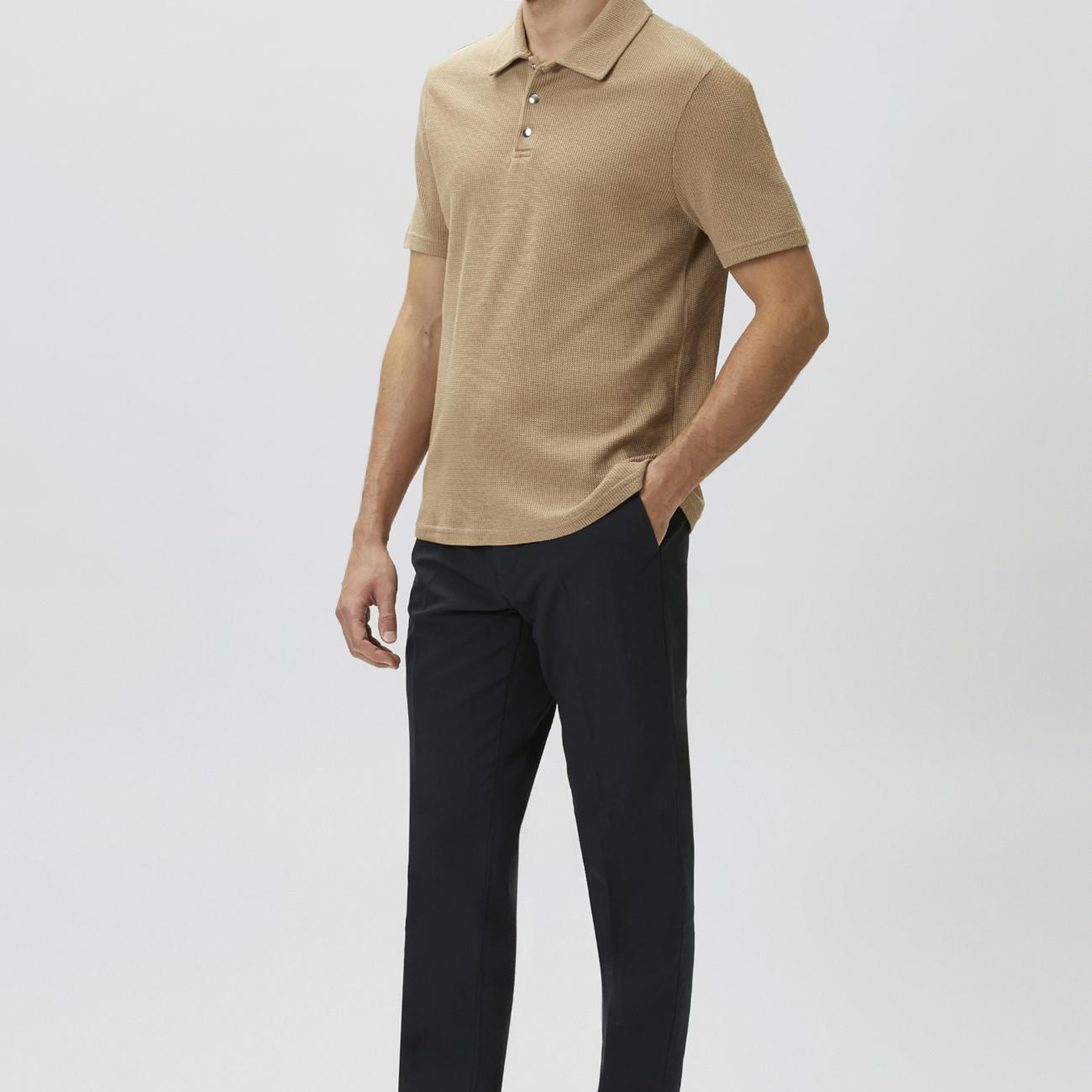 Network Erkek Slim Fit Vizon Polo Yaka Waffle T-shirt