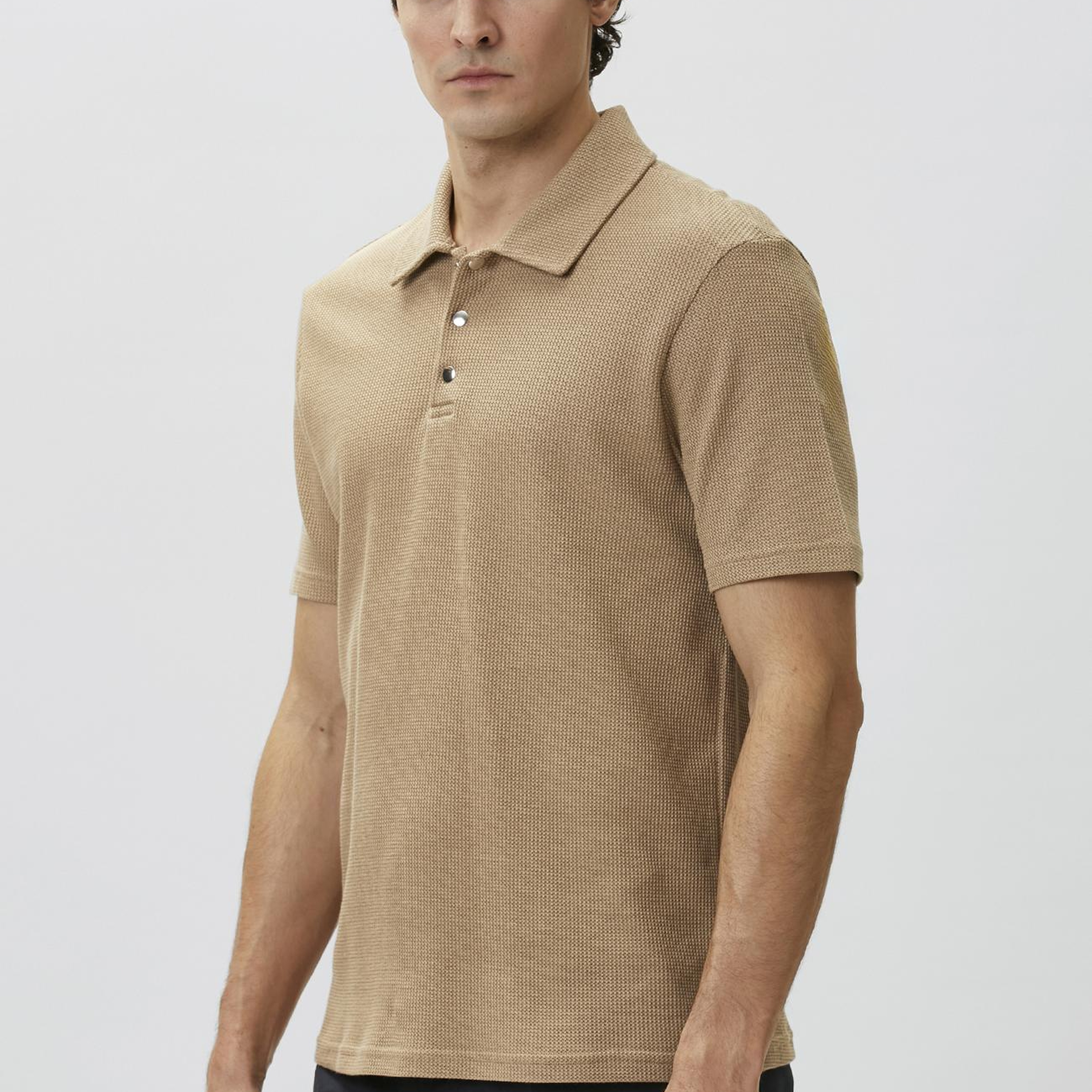 Network Erkek Slim Fit Vizon Polo Yaka Waffle T-shirt