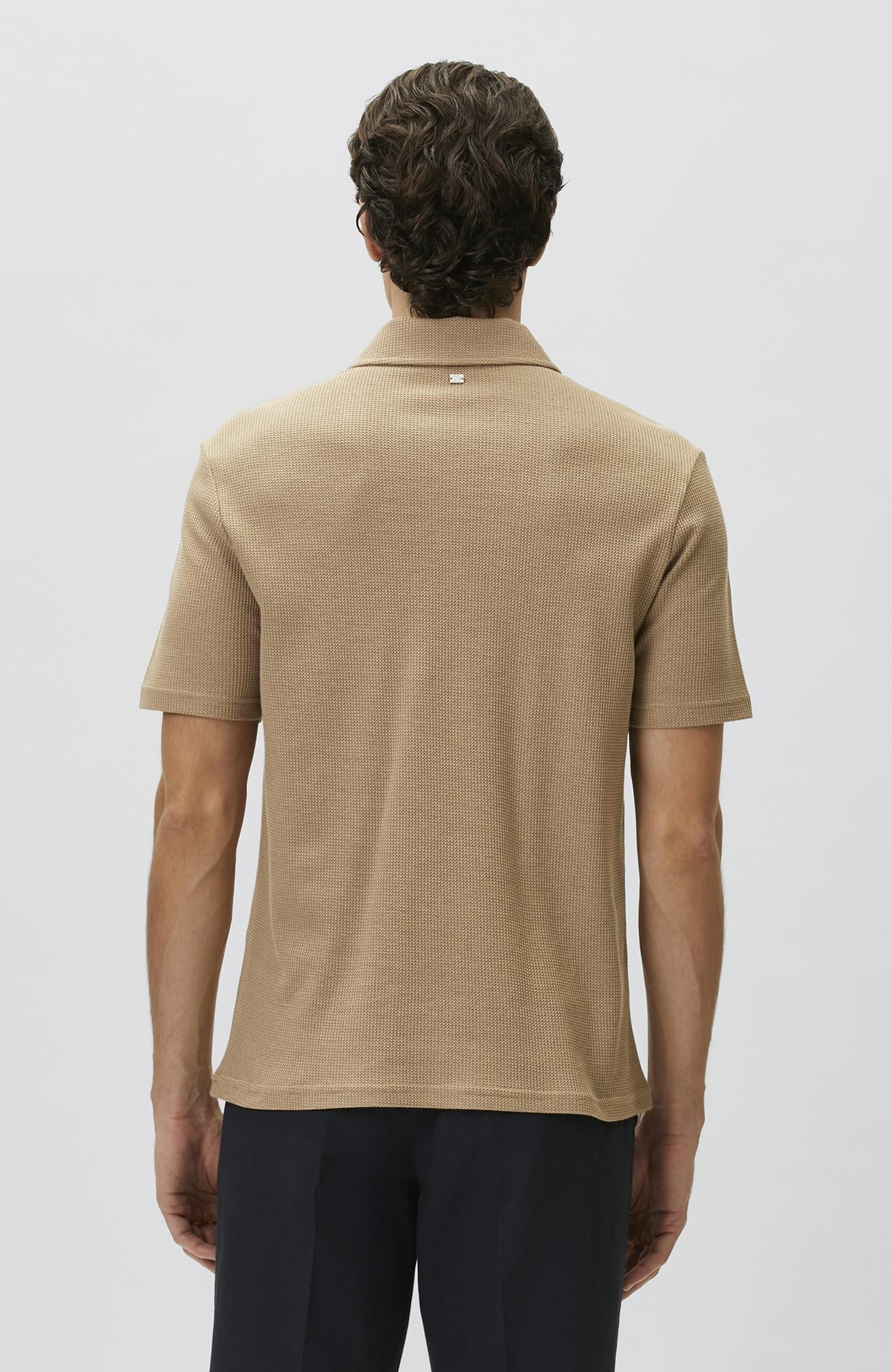 Network Erkek Slim Fit Vizon Polo Yaka Waffle T-shirt