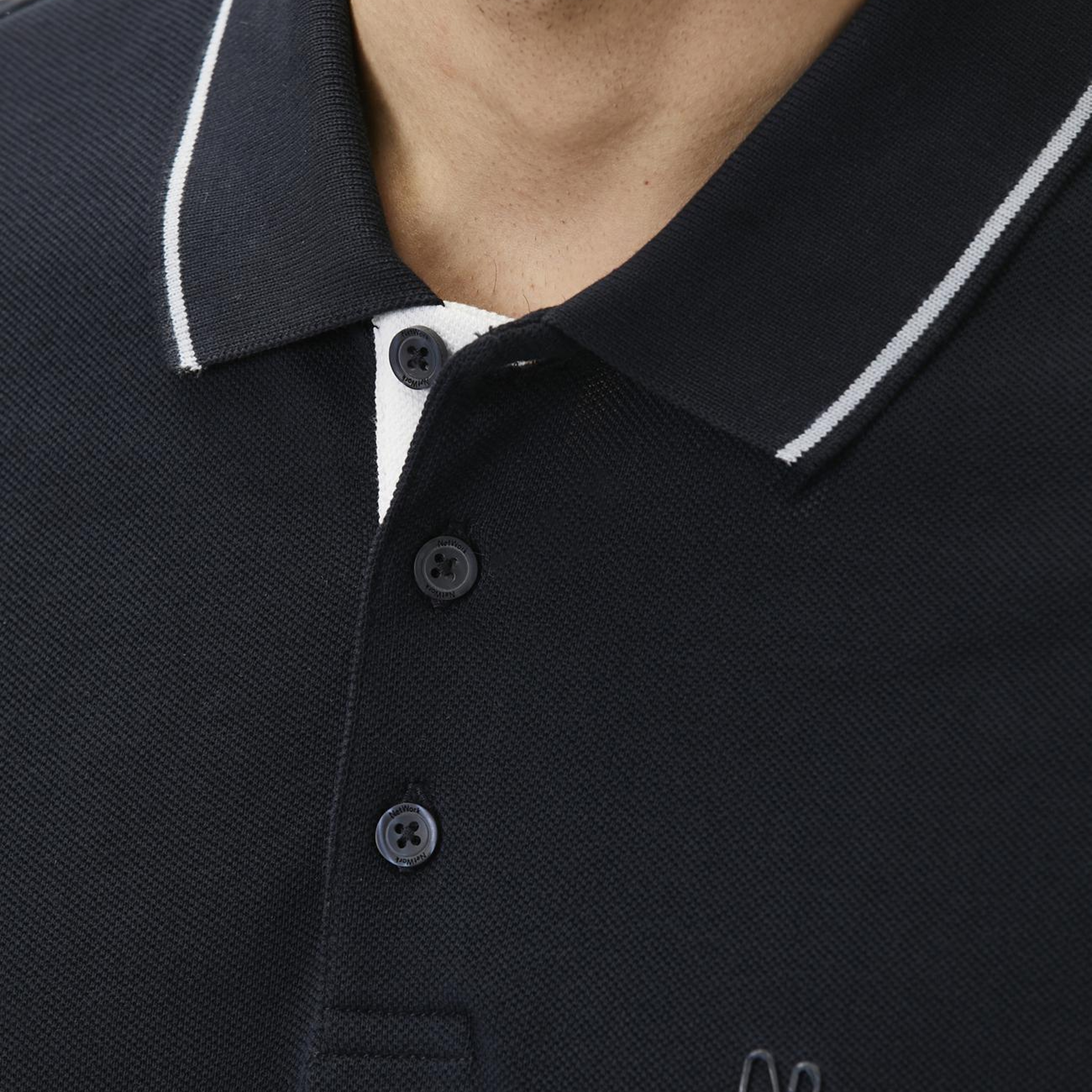 Network Erkek Lacivert Polo Yaka Patı Renkli T-shirt