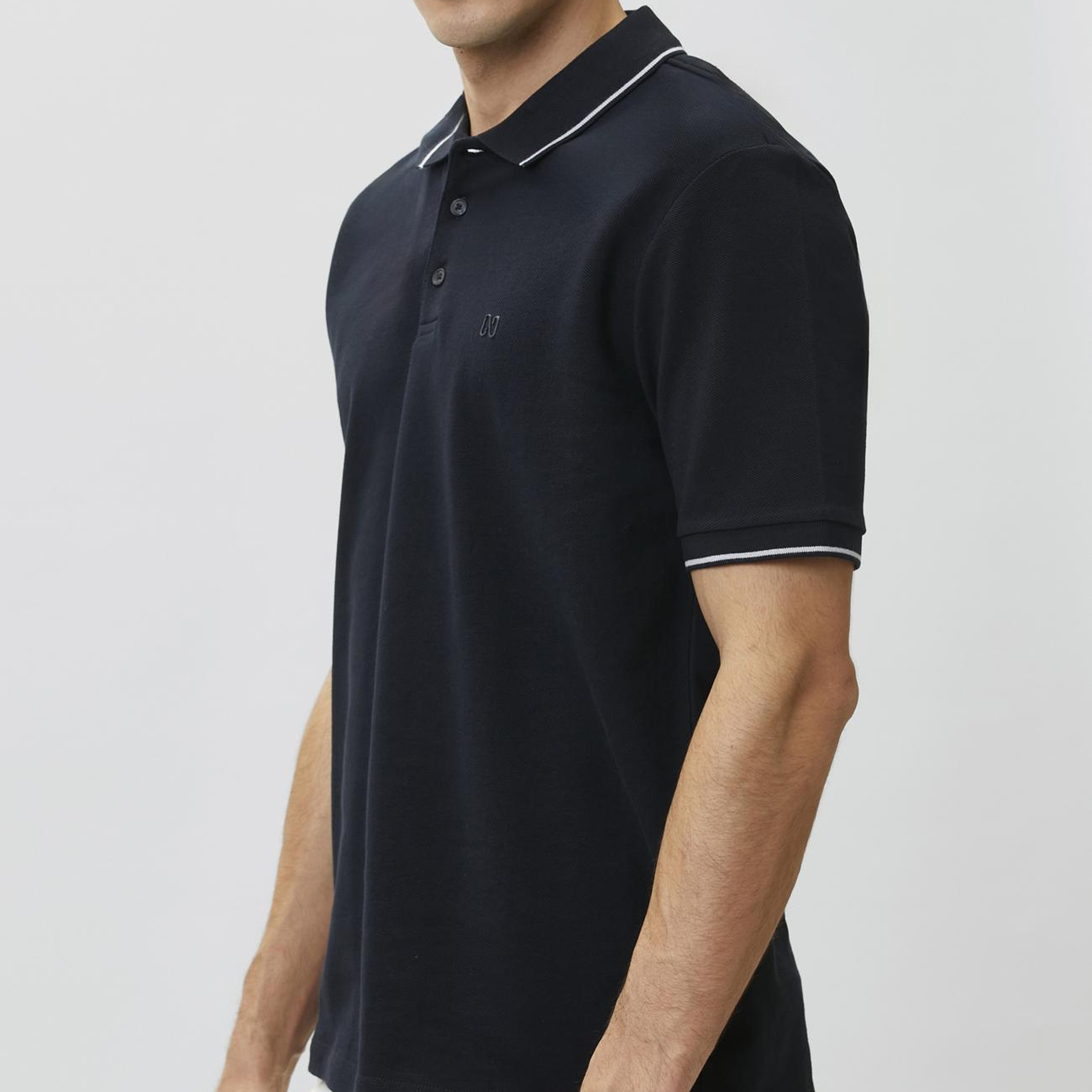 Network Erkek Lacivert Polo Yaka Patı Renkli T-shirt