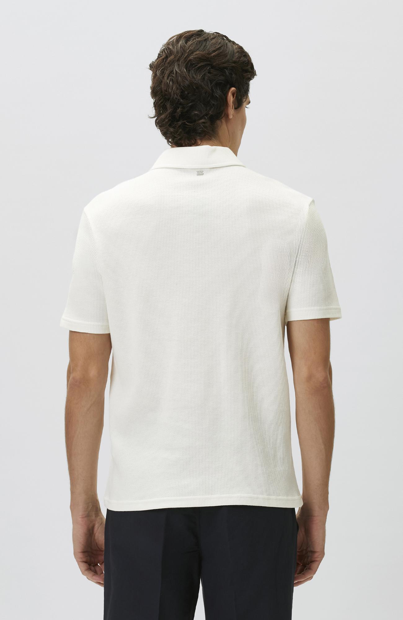 Network Erkek Slim Fit Beyaz Polo Yaka Waffle T-shirt