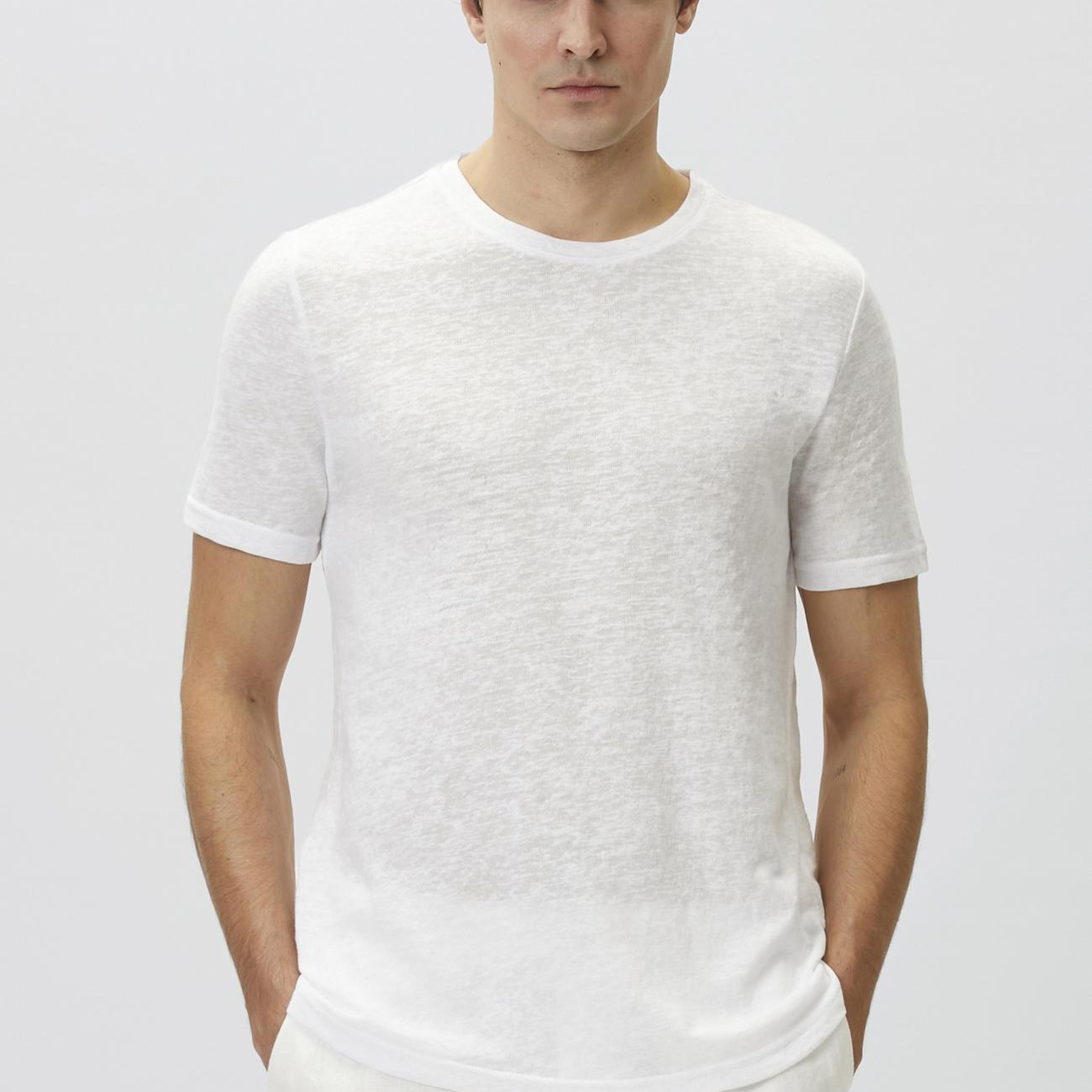 Network Erkek Beyaz Basic T-shirt