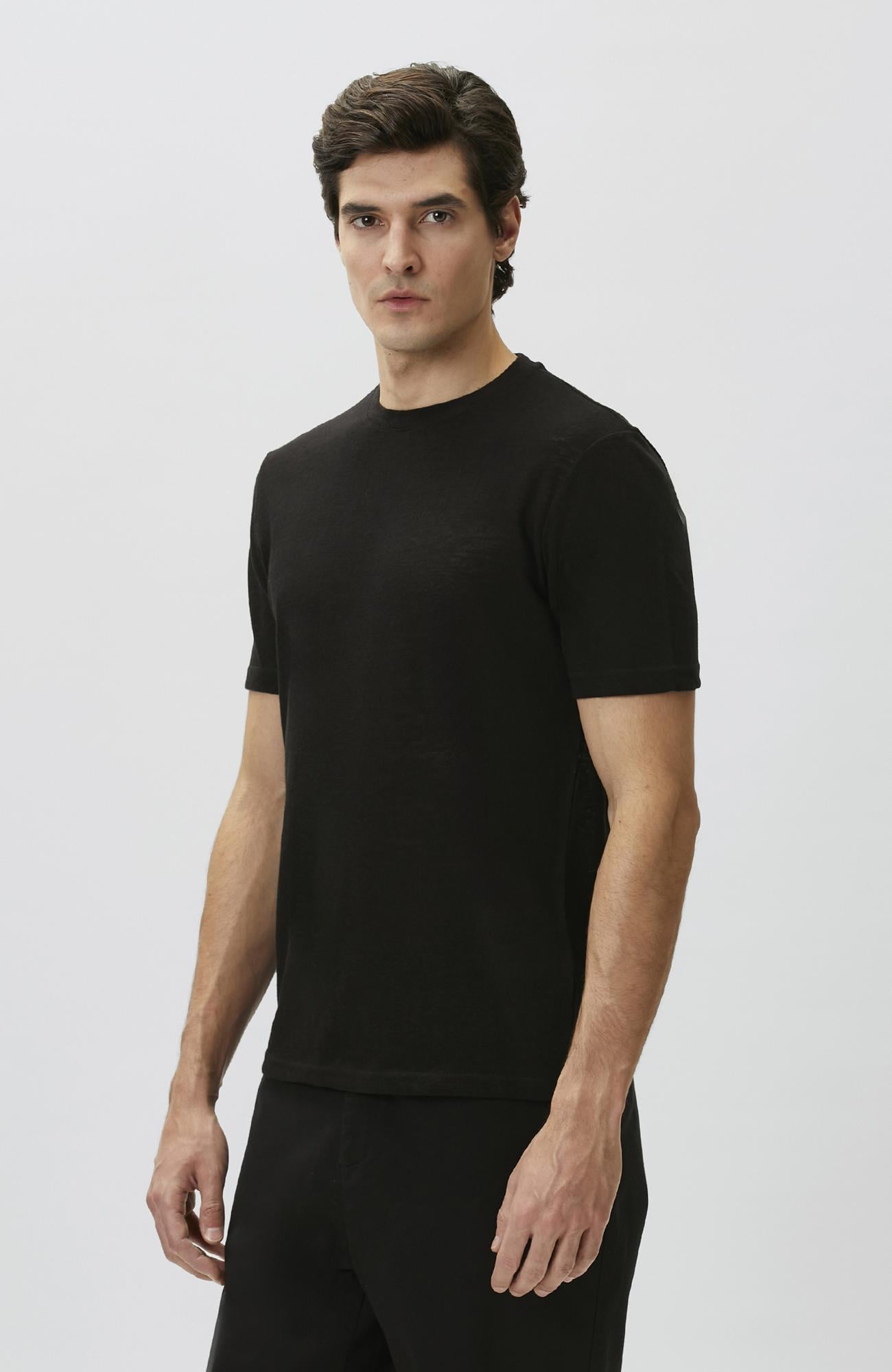 Network Erkek Siyah Basic T-shirt