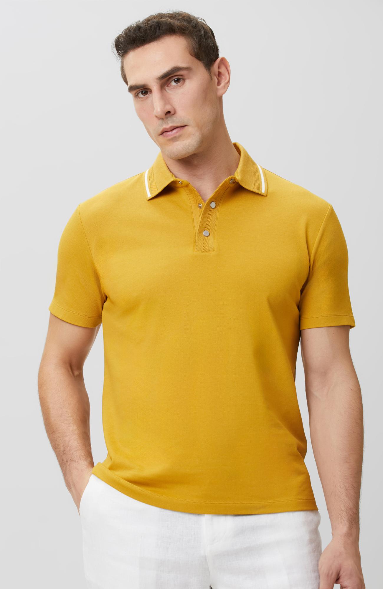 Network Erkek Sarı Polo Yaka Çıtçıtlı T-shirt