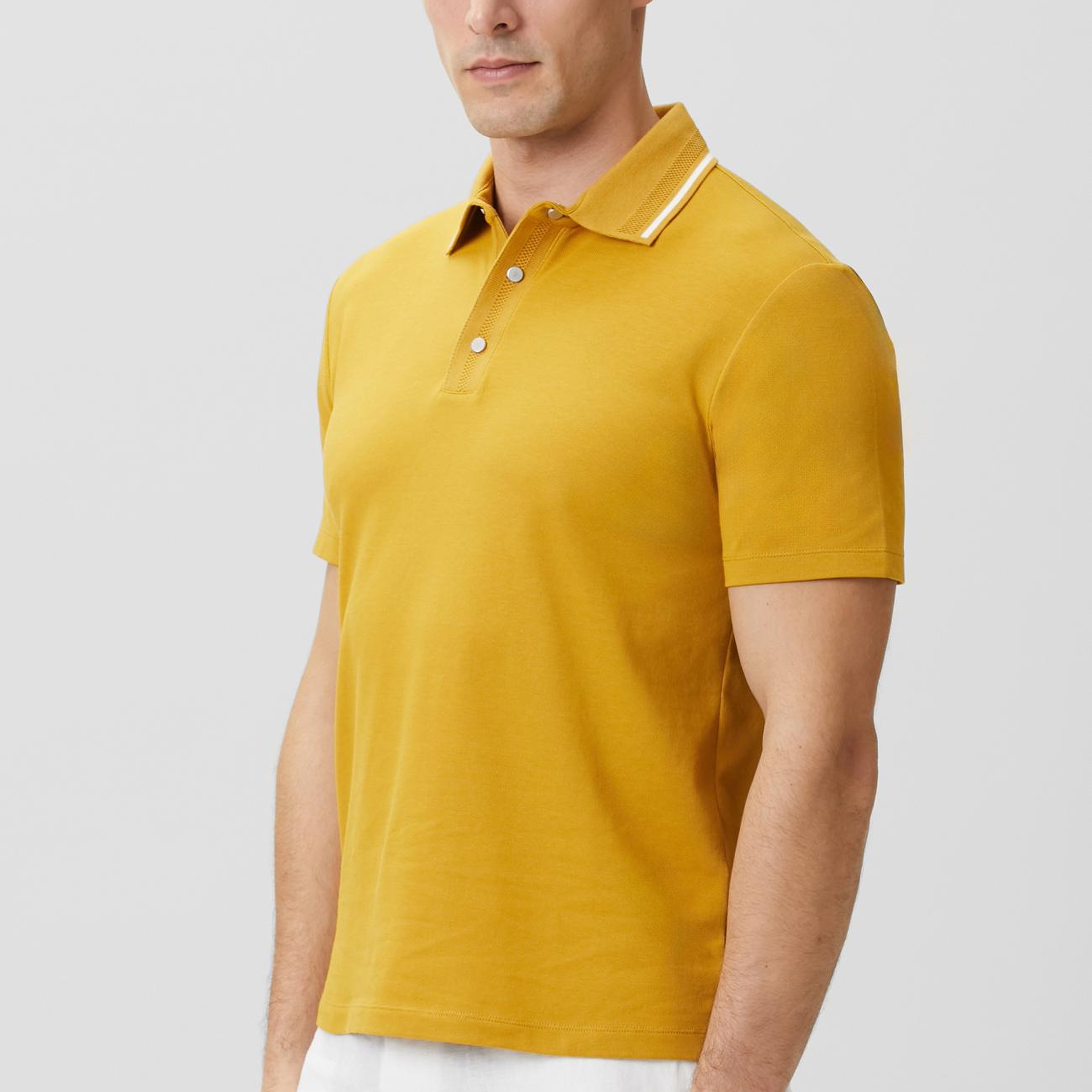 Network Erkek Sarı Polo Yaka Çıtçıtlı T-shirt