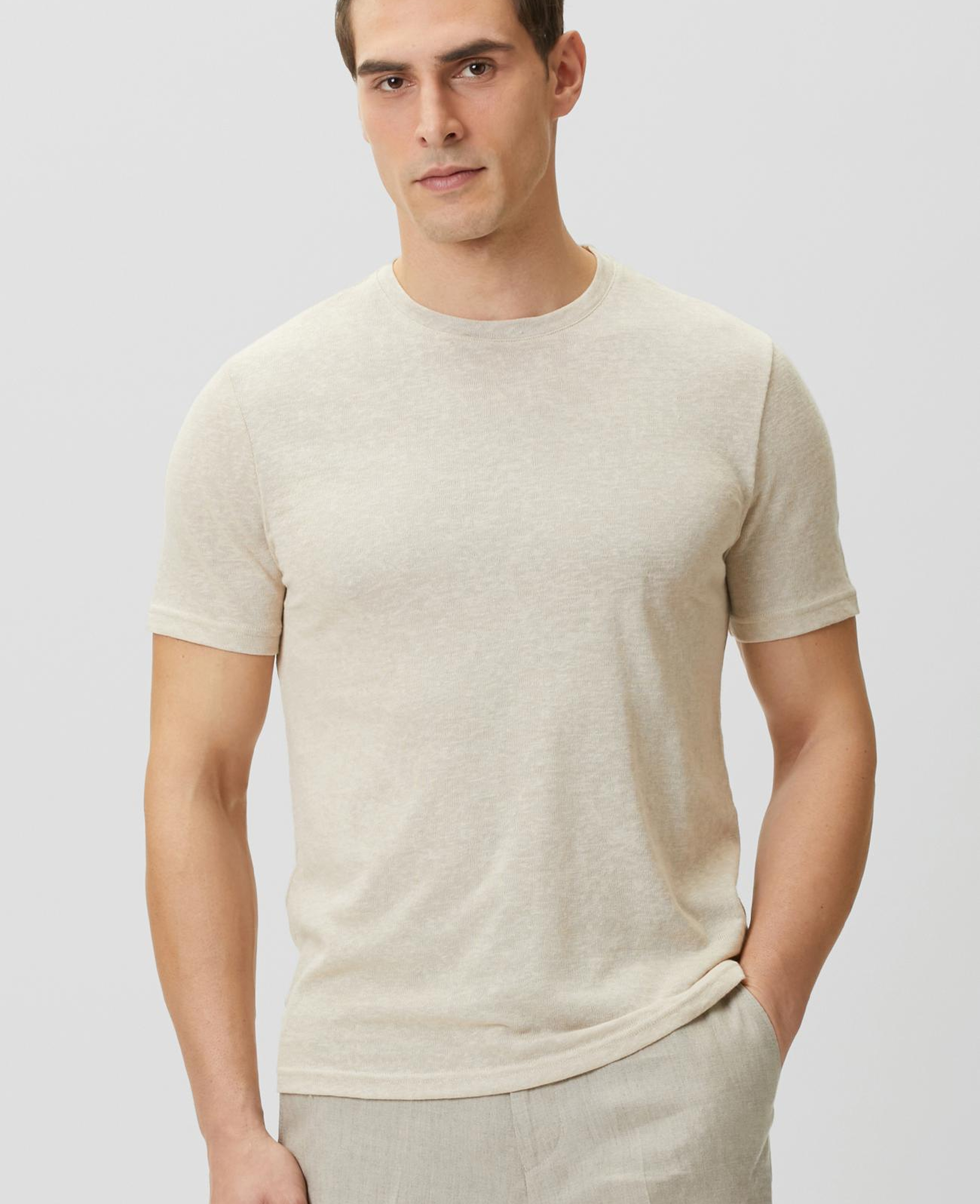 Network Erkek Bej Basic T-shirt