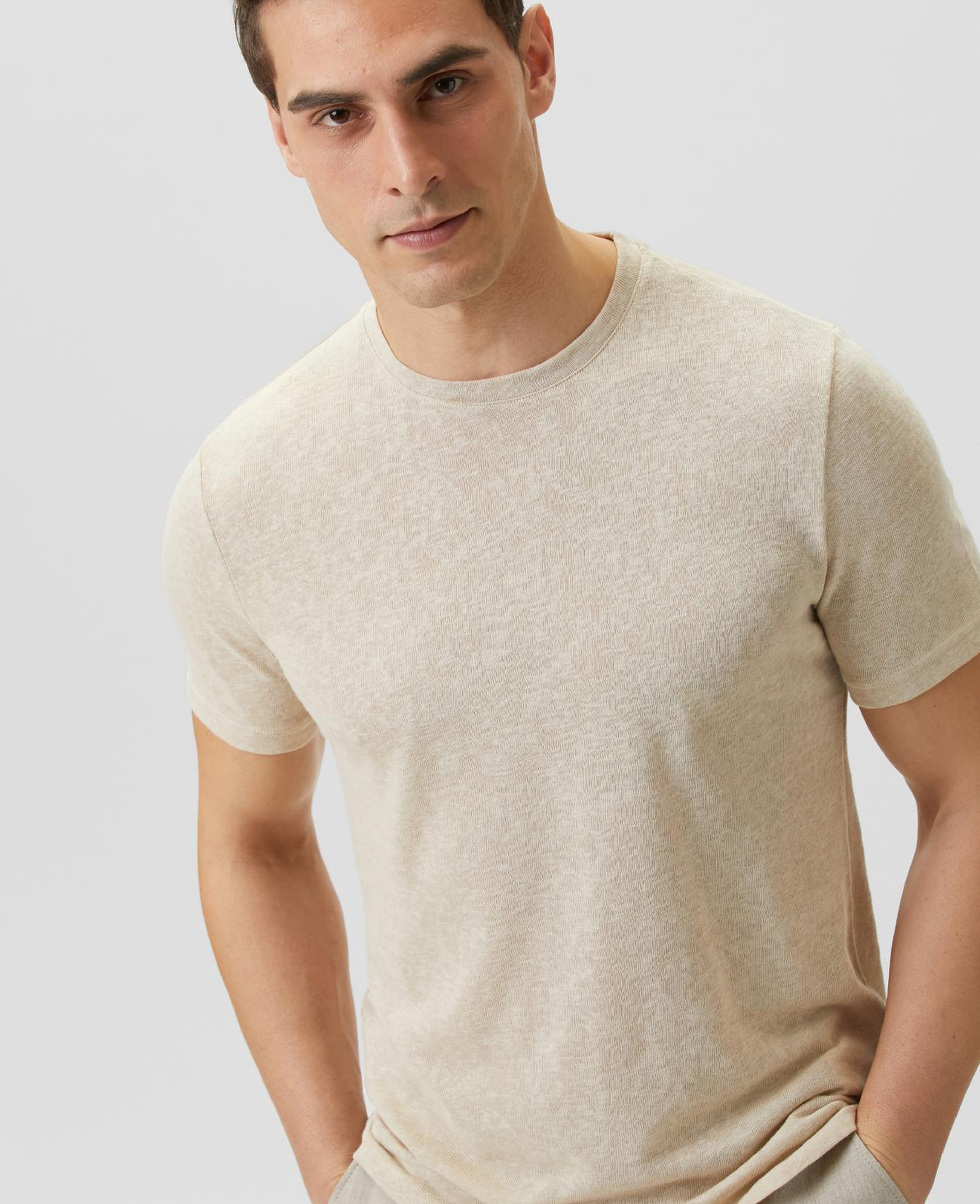 Network Erkek Bej Basic T-shirt