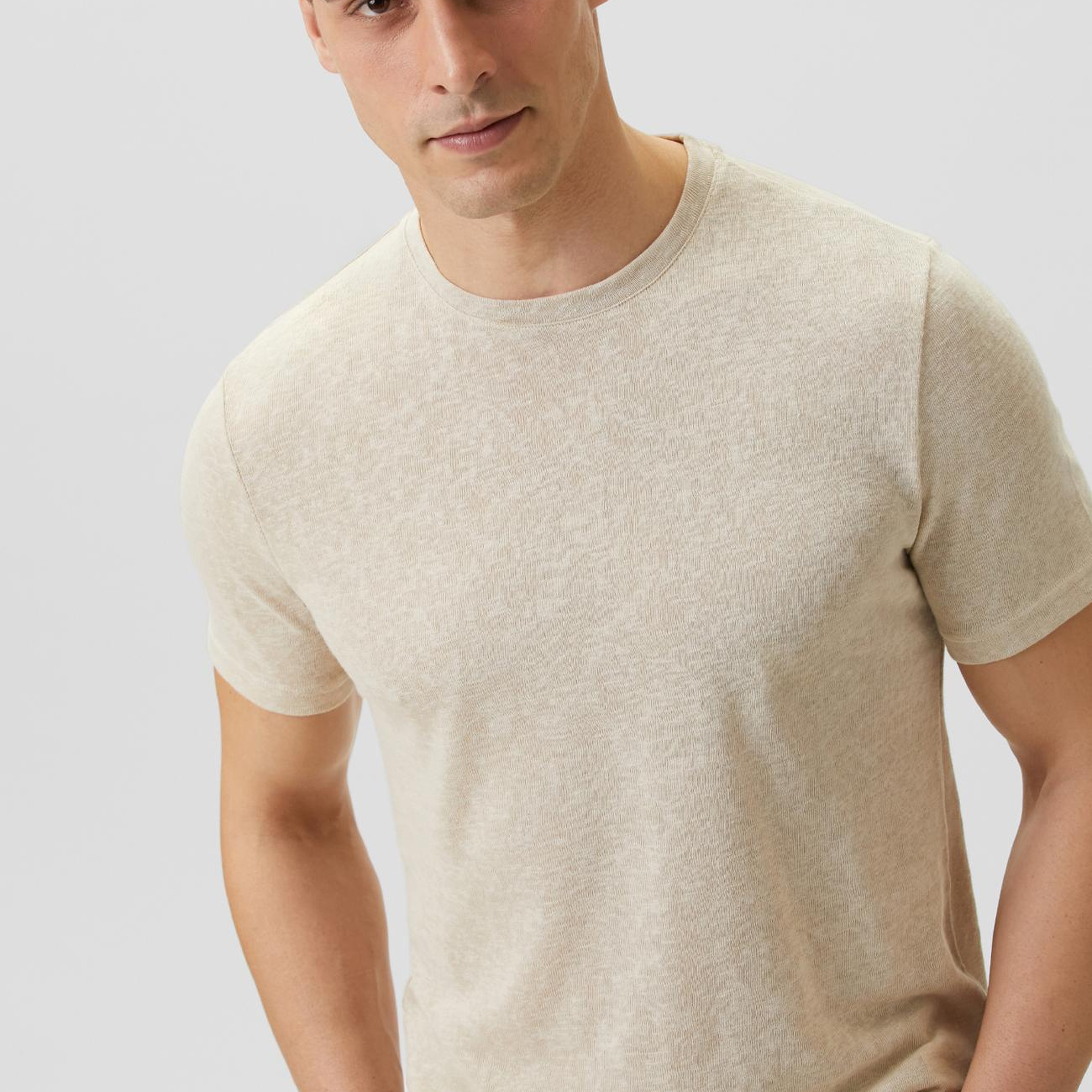 Network Erkek Bej Basic T-shirt