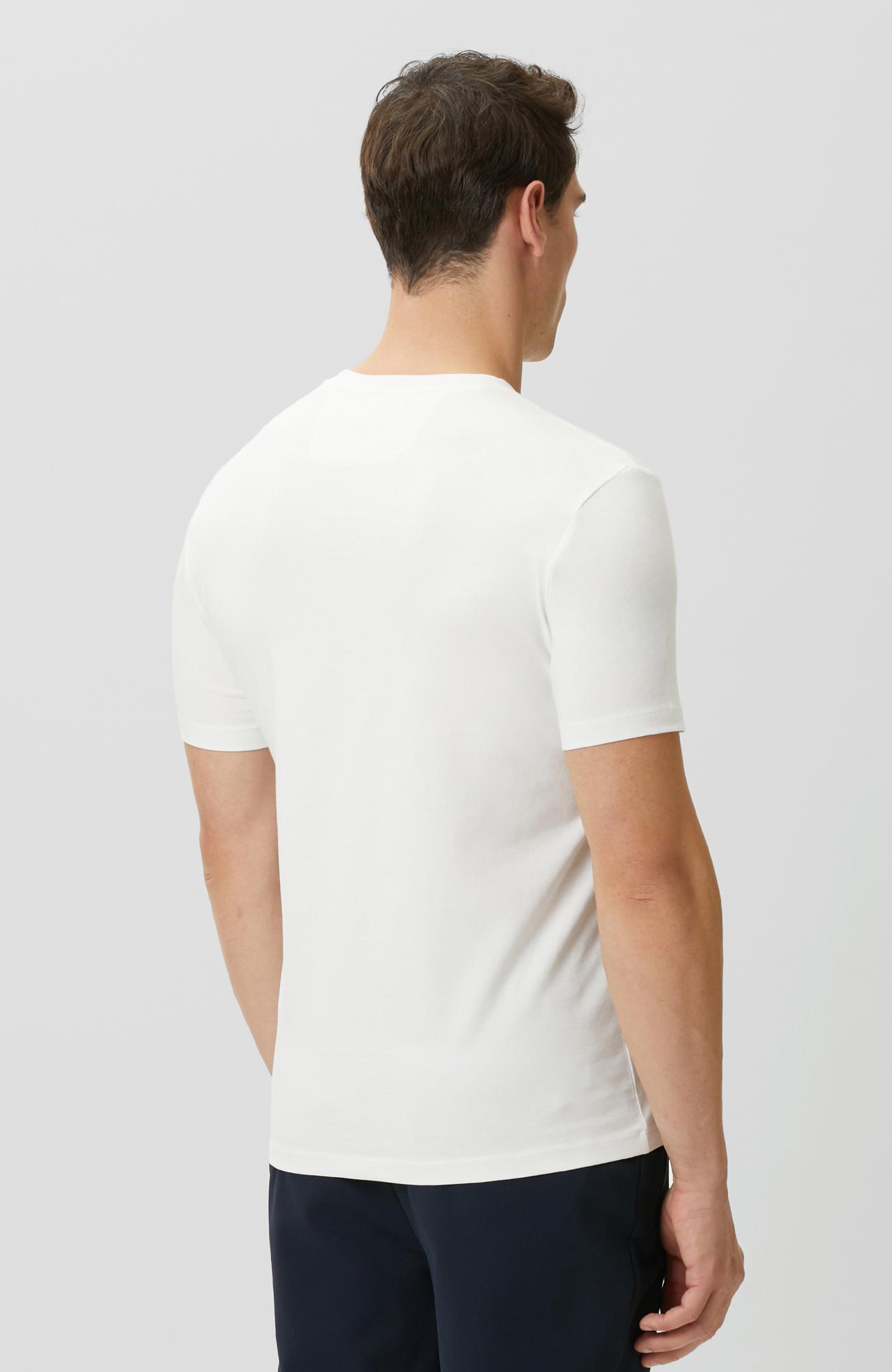 Network Erkek N-Tech Beyaz Mini Harf Baskılı T-shirt
