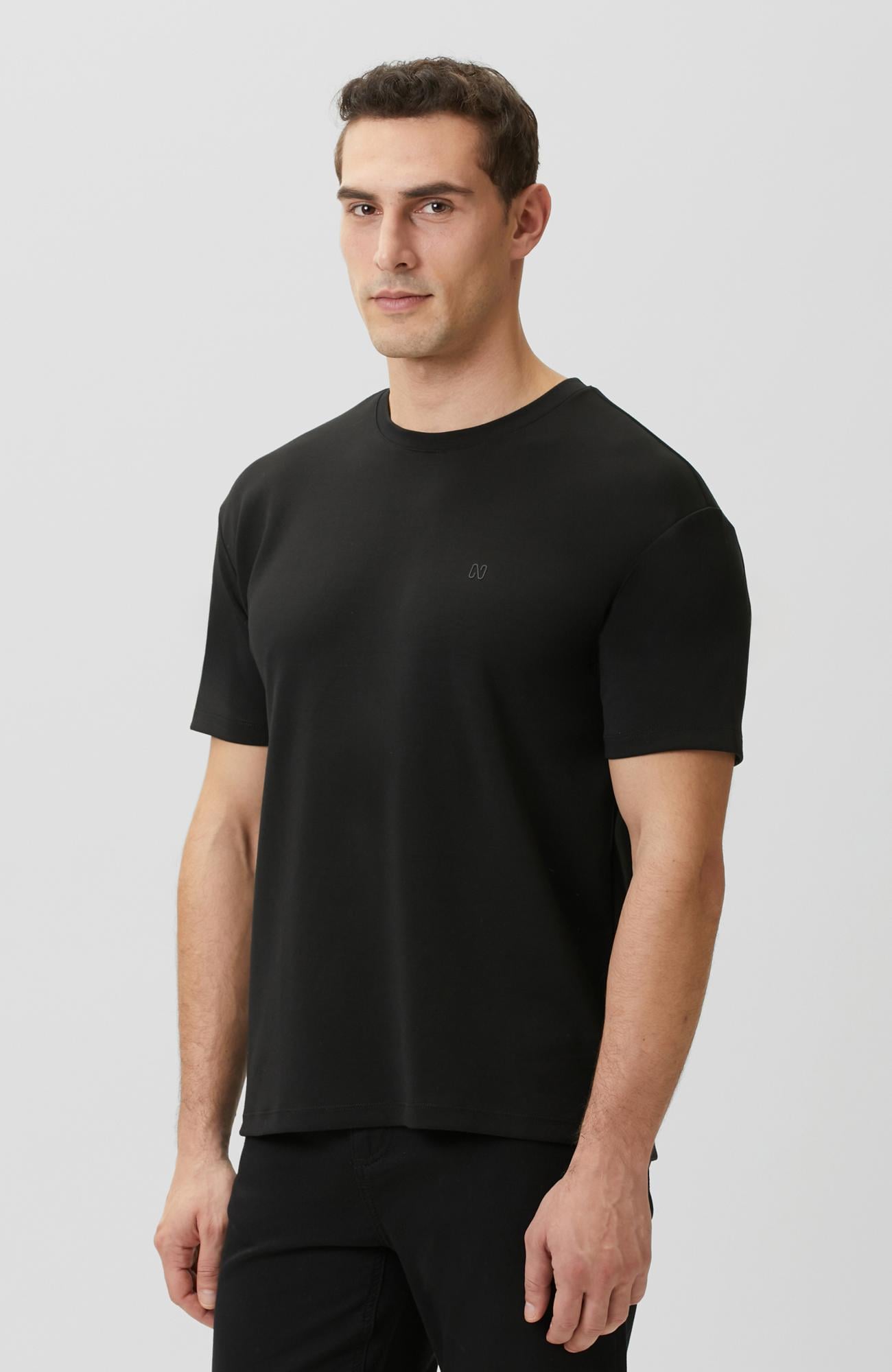 Network Erkek Comfort Siyah Basic Bisiklet Yaka Modal T-shirt