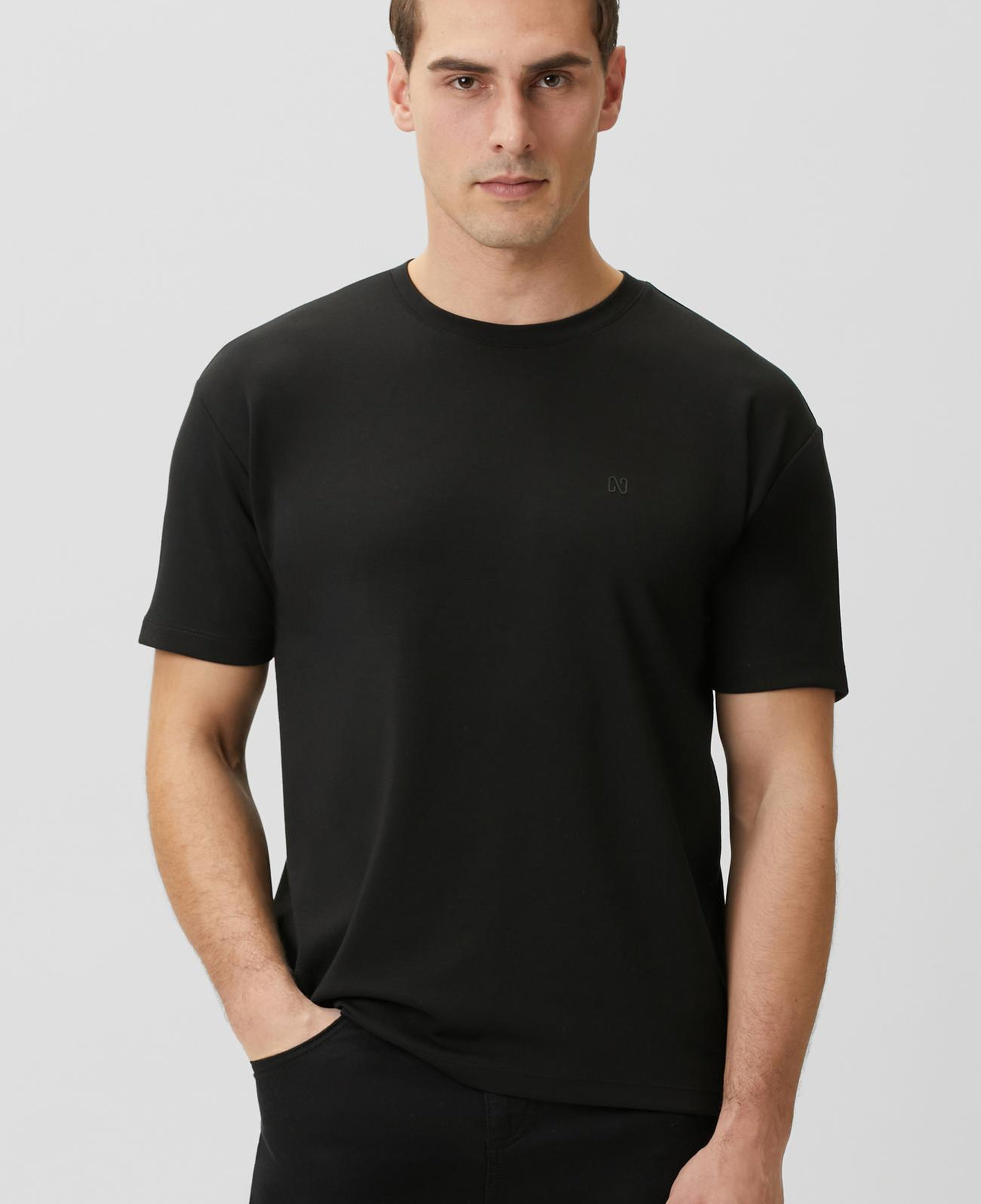 Network Erkek Comfort Siyah Basic Bisiklet Yaka Modal T-shirt