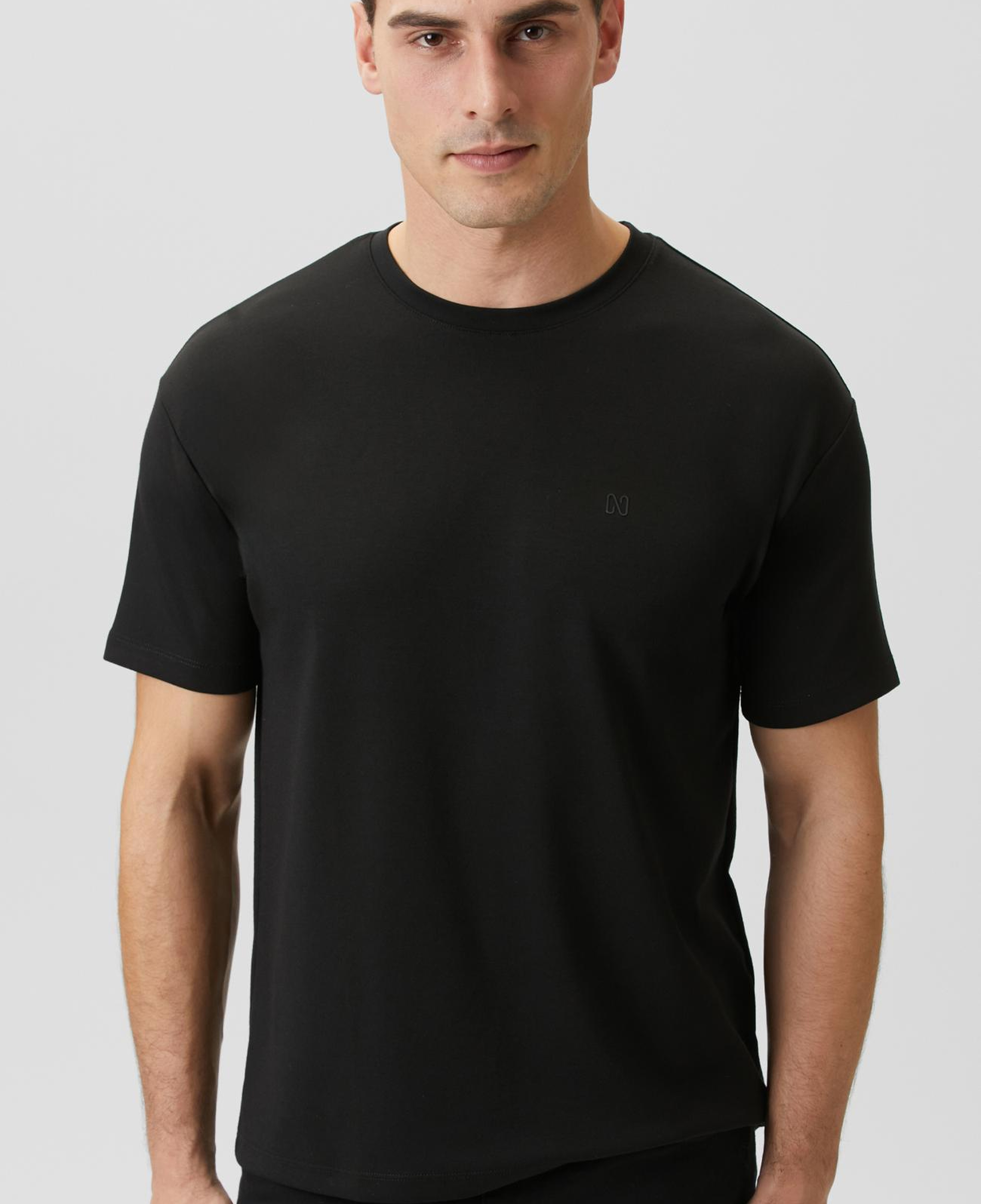 Network Erkek Comfort Siyah Basic Bisiklet Yaka Modal T-shirt