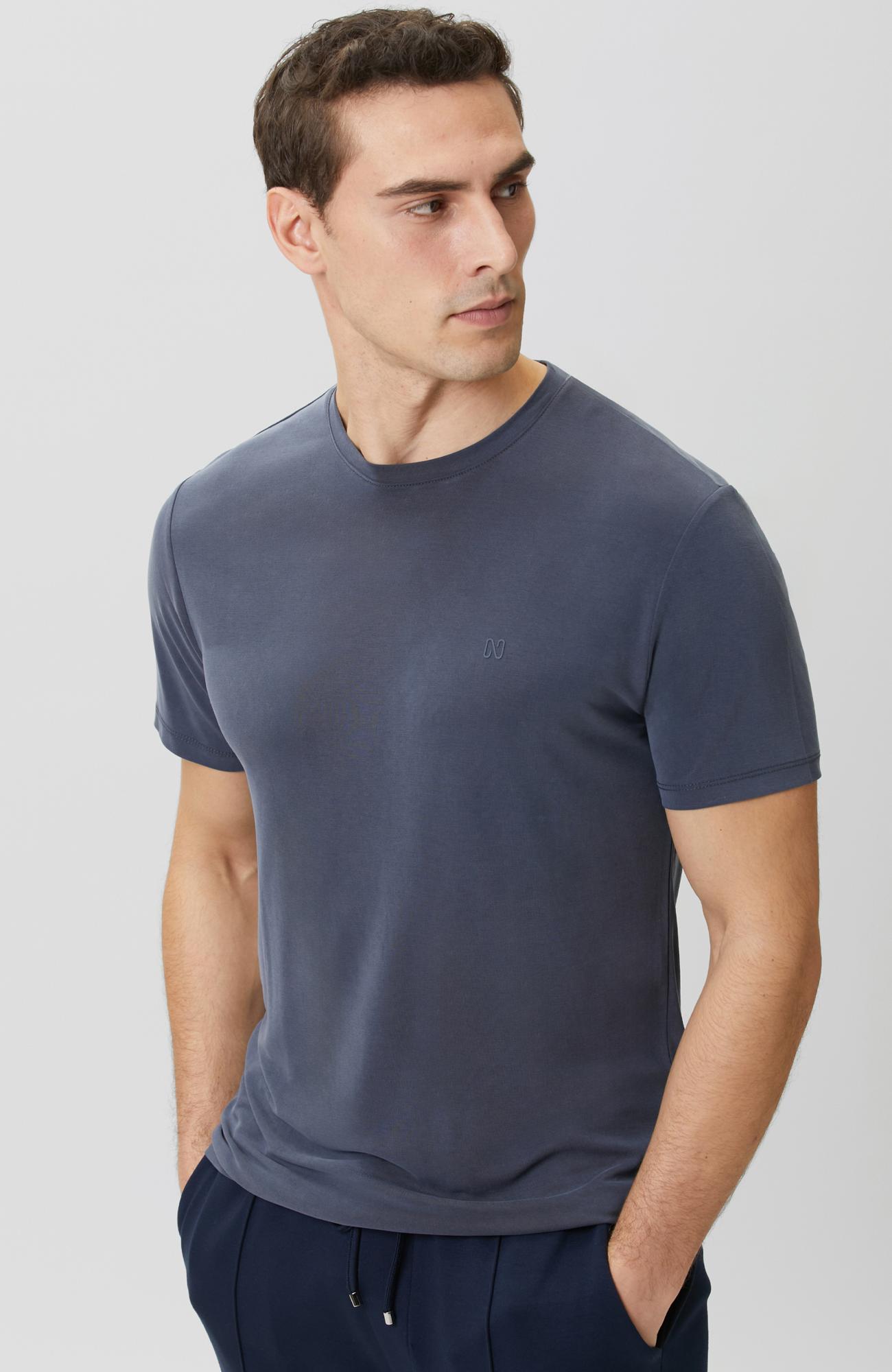 Network Erkek Comfort Fit Indigo Bisiklet Yaka Modal T-shirt