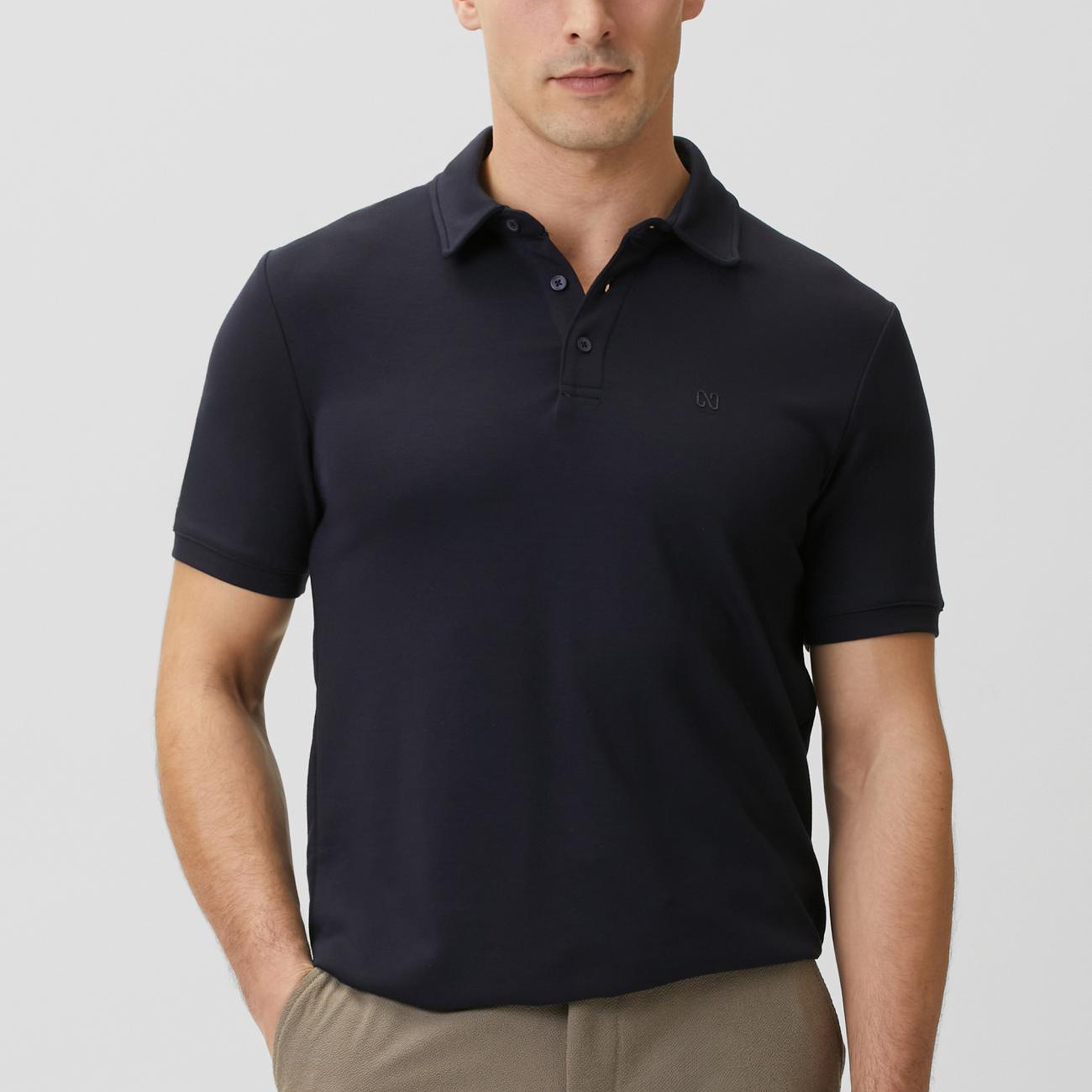 Network Erkek Lacivert Basic Polo Modal T-shirt