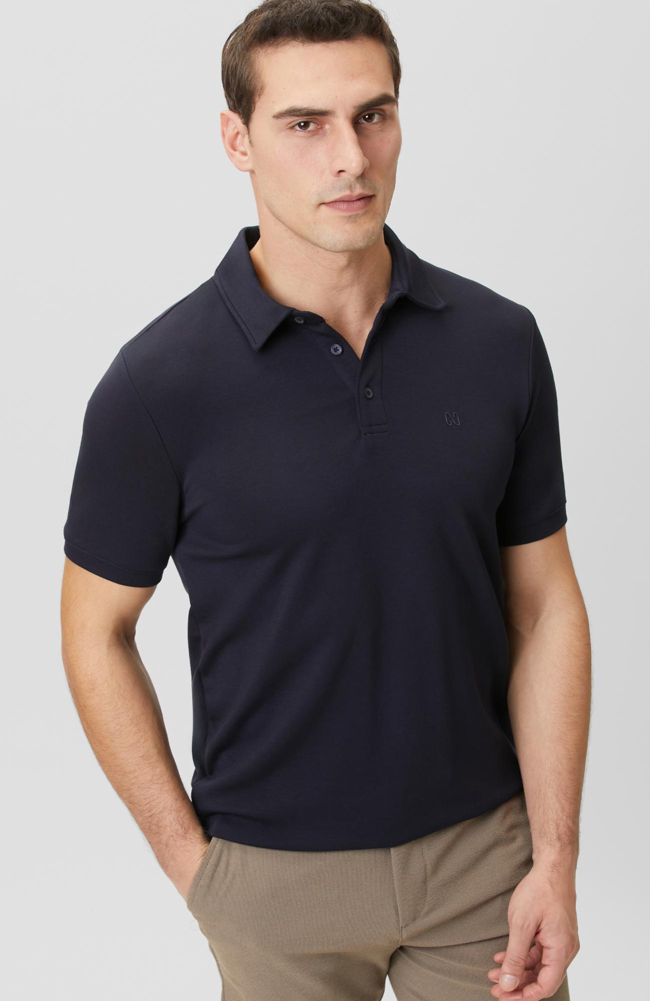 Network Erkek Lacivert Basic Polo Modal T-shirt