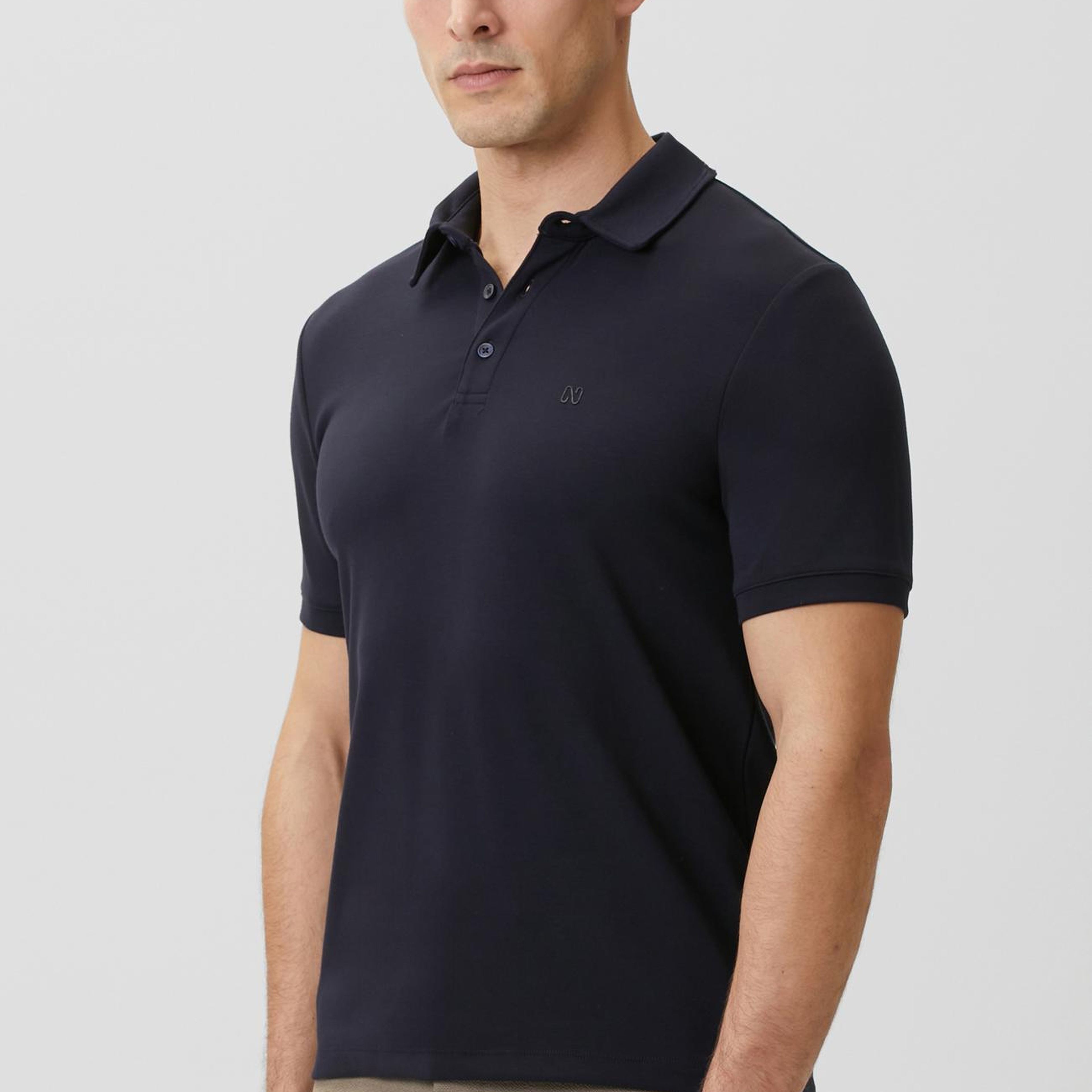 Network Erkek Lacivert Basic Polo Modal T-shirt