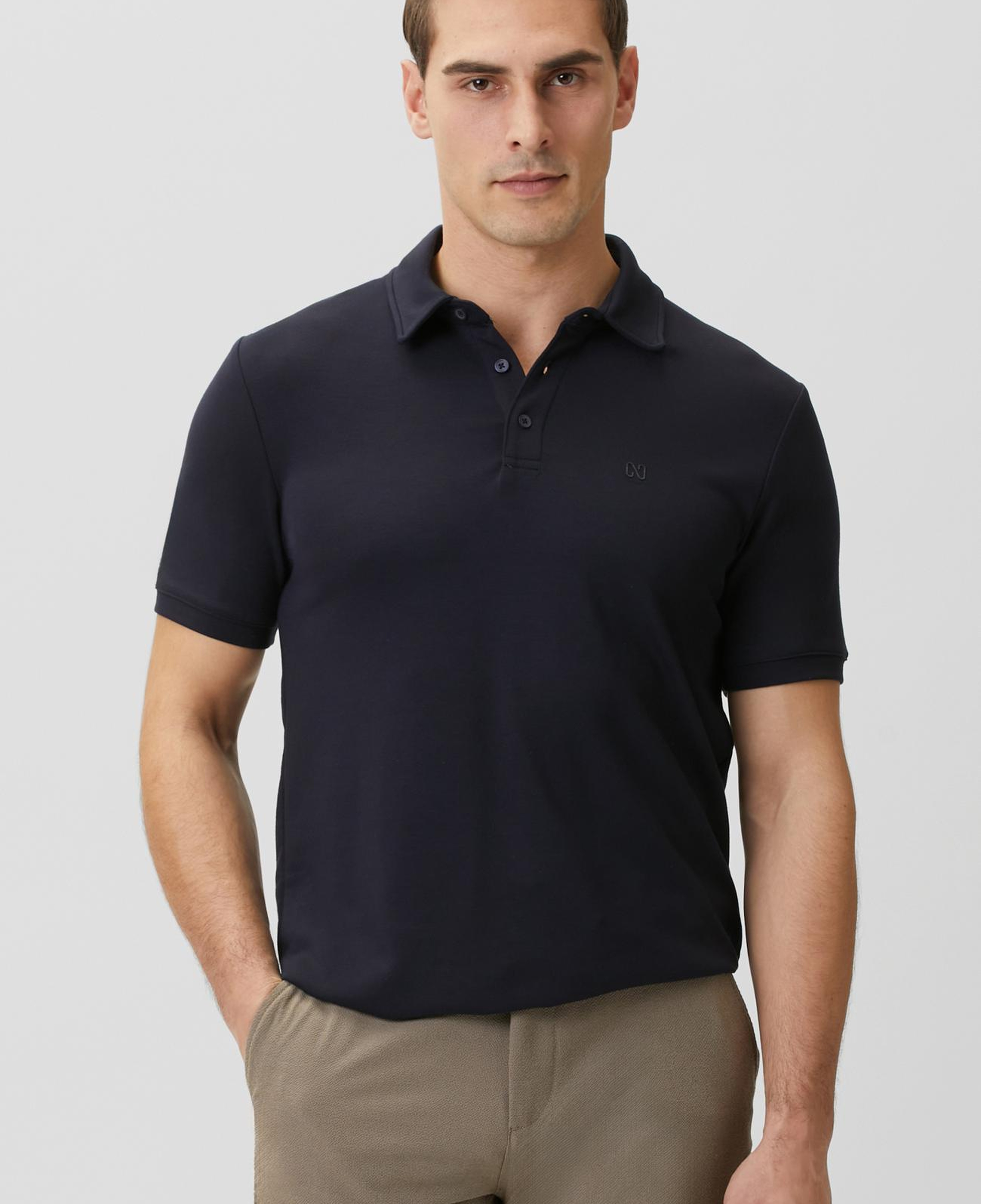 Network Erkek Lacivert Basic Polo Modal T-shirt