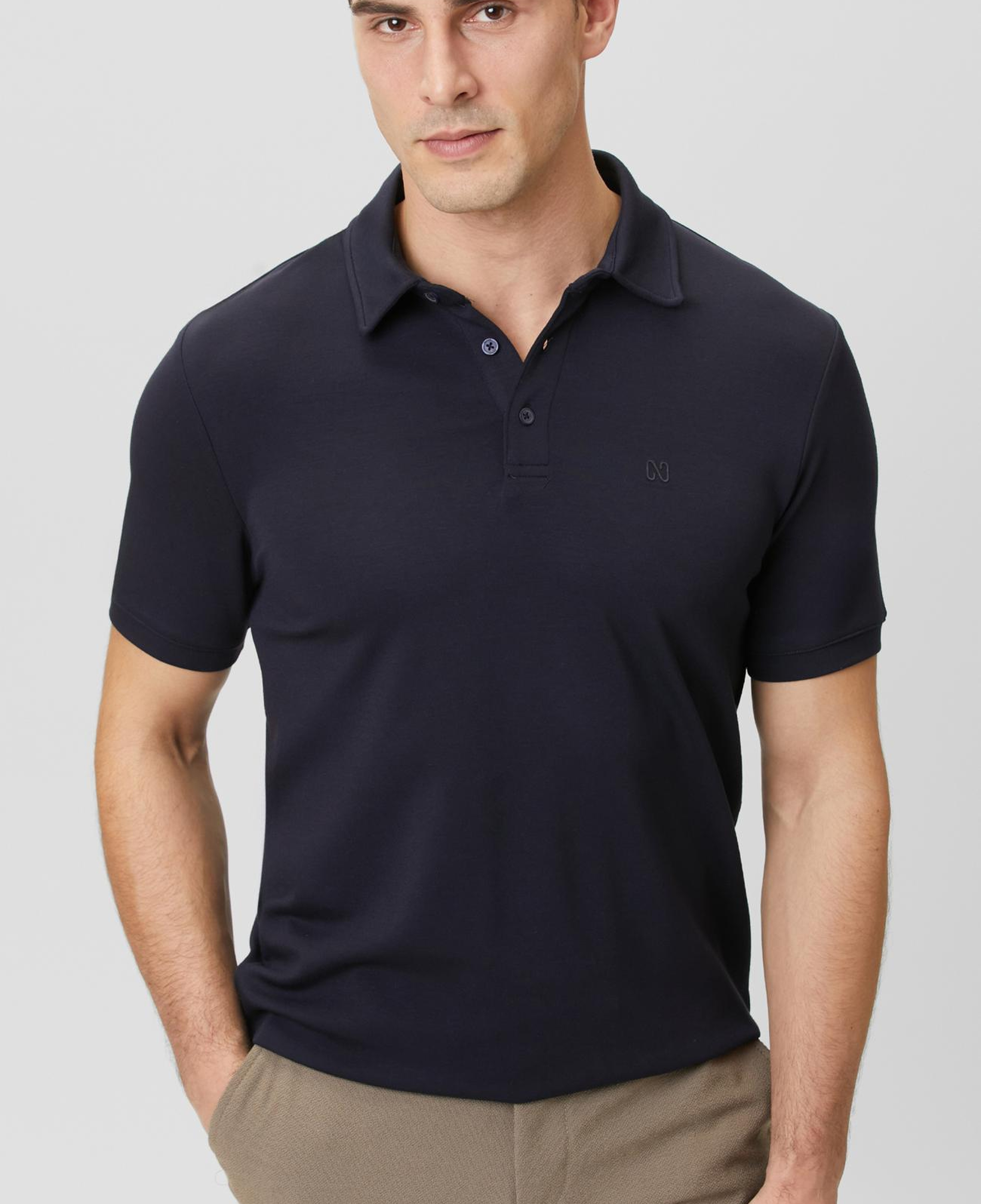 Network Erkek Lacivert Basic Polo Modal T-shirt