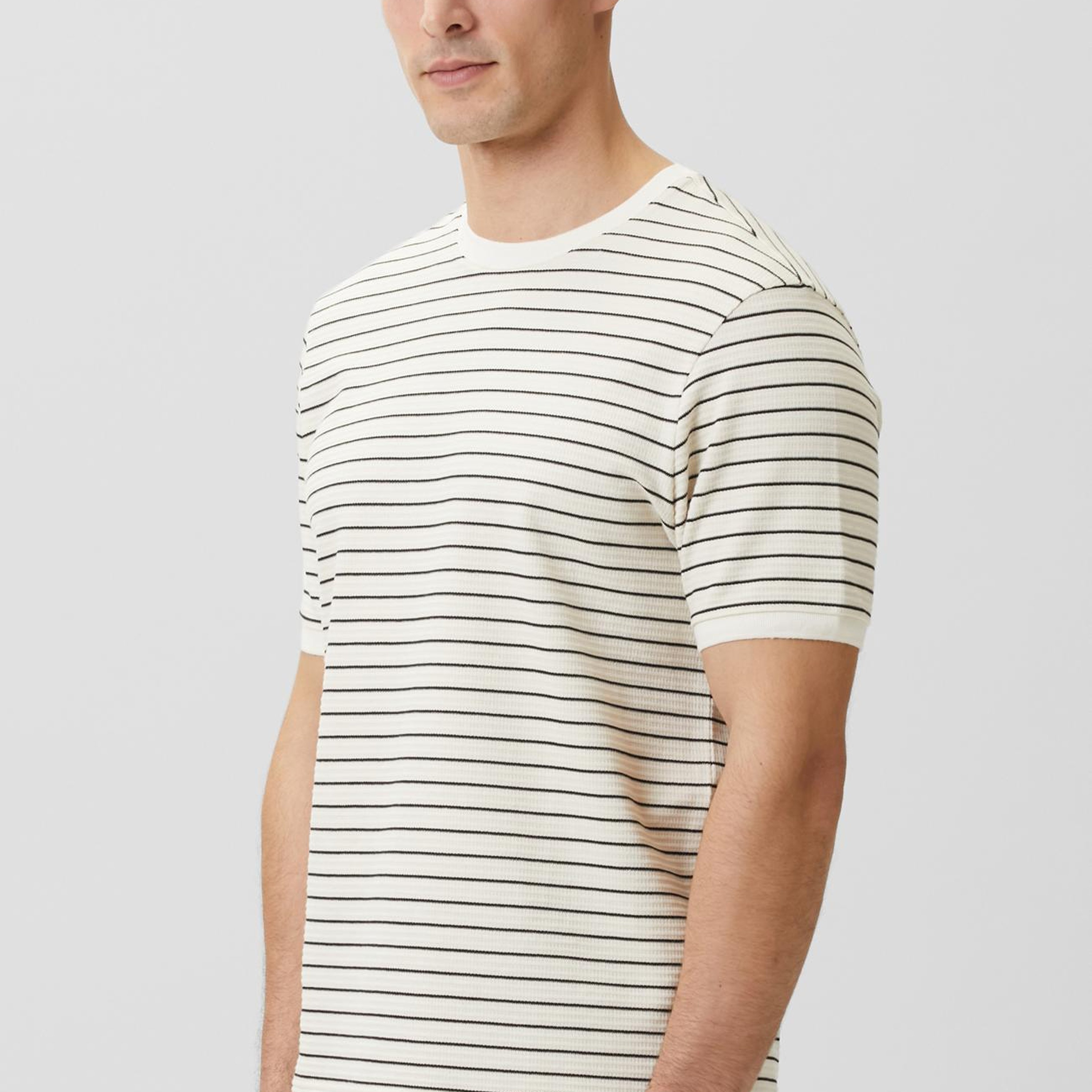 Network Erkek Çizgili Marin Desen T-shirt