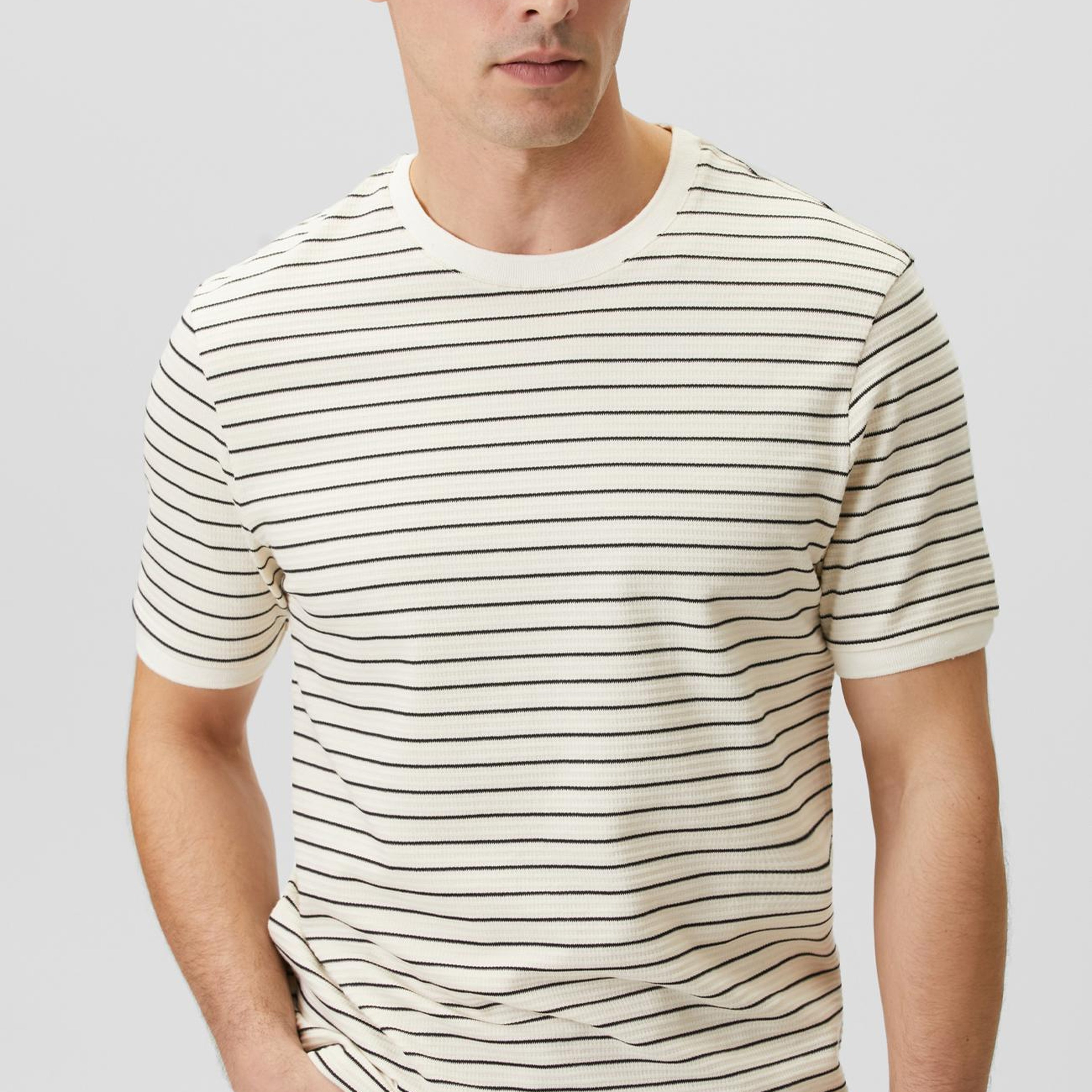 Network Erkek Çizgili Marin Desen T-shirt
