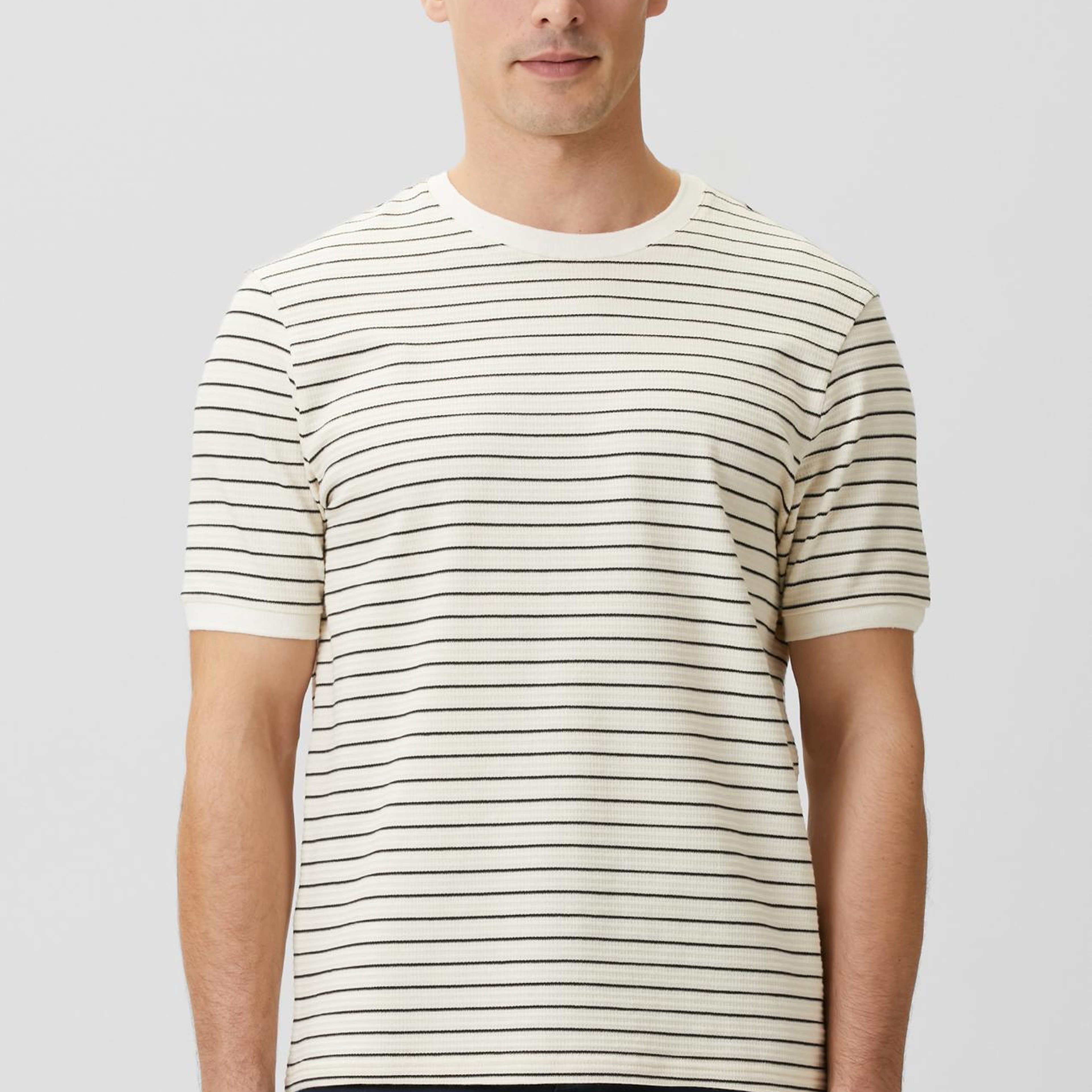Network Erkek Çizgili Marin Desen T-shirt