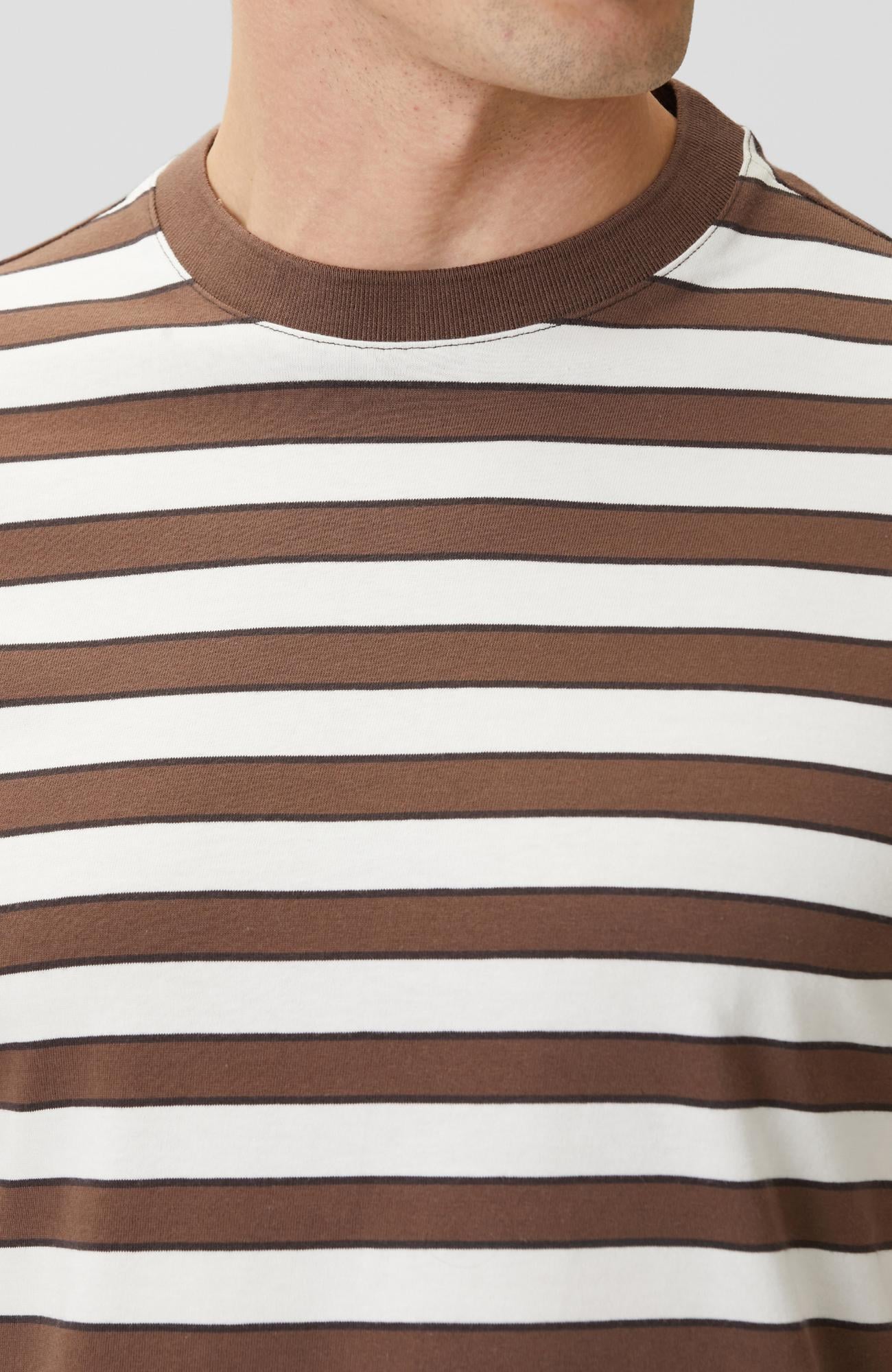 Network Erkek Kahverengi Çizgili T-shirt