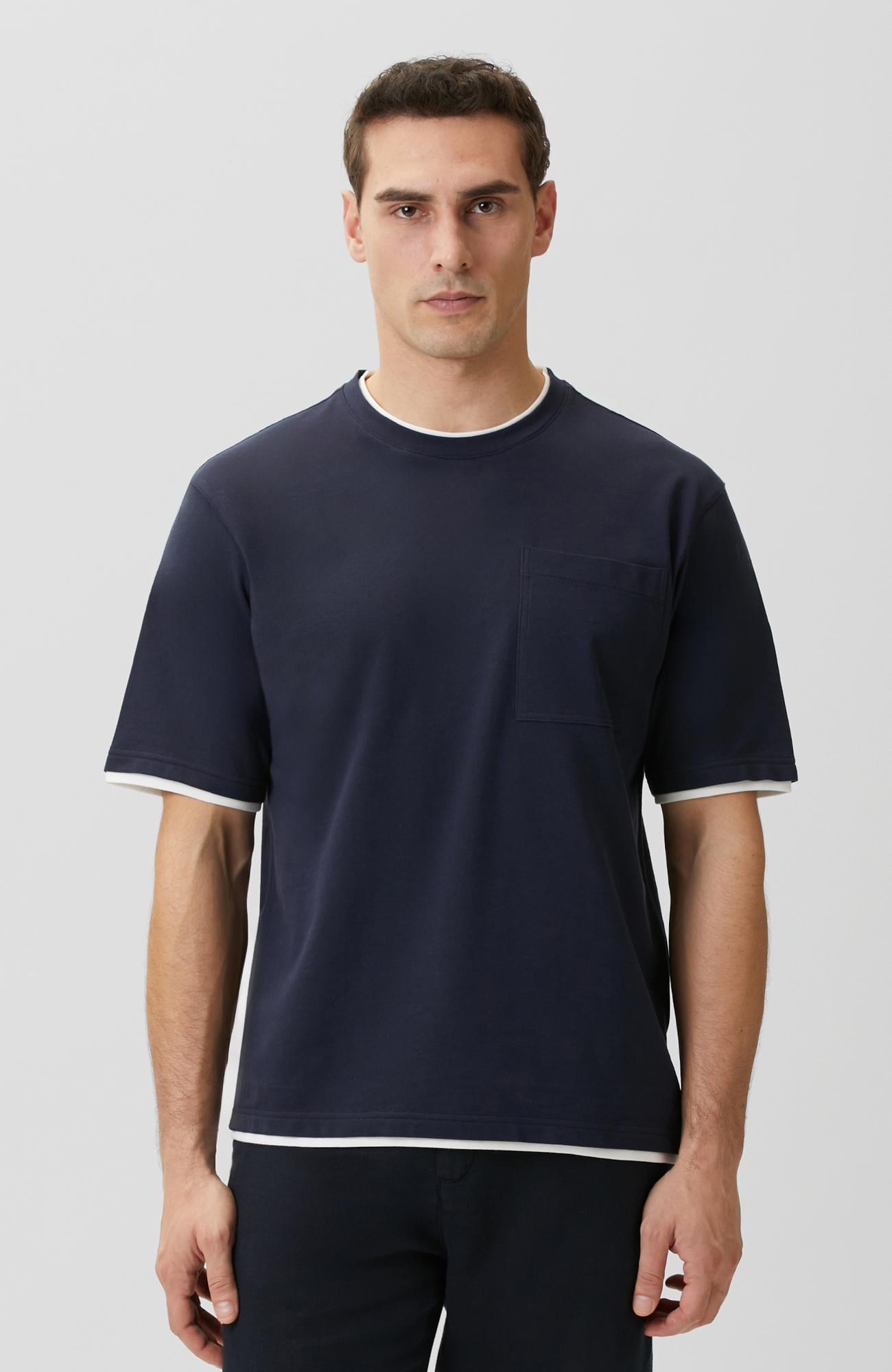 Network Erkek Lacivert Cepli Pike T-shirt