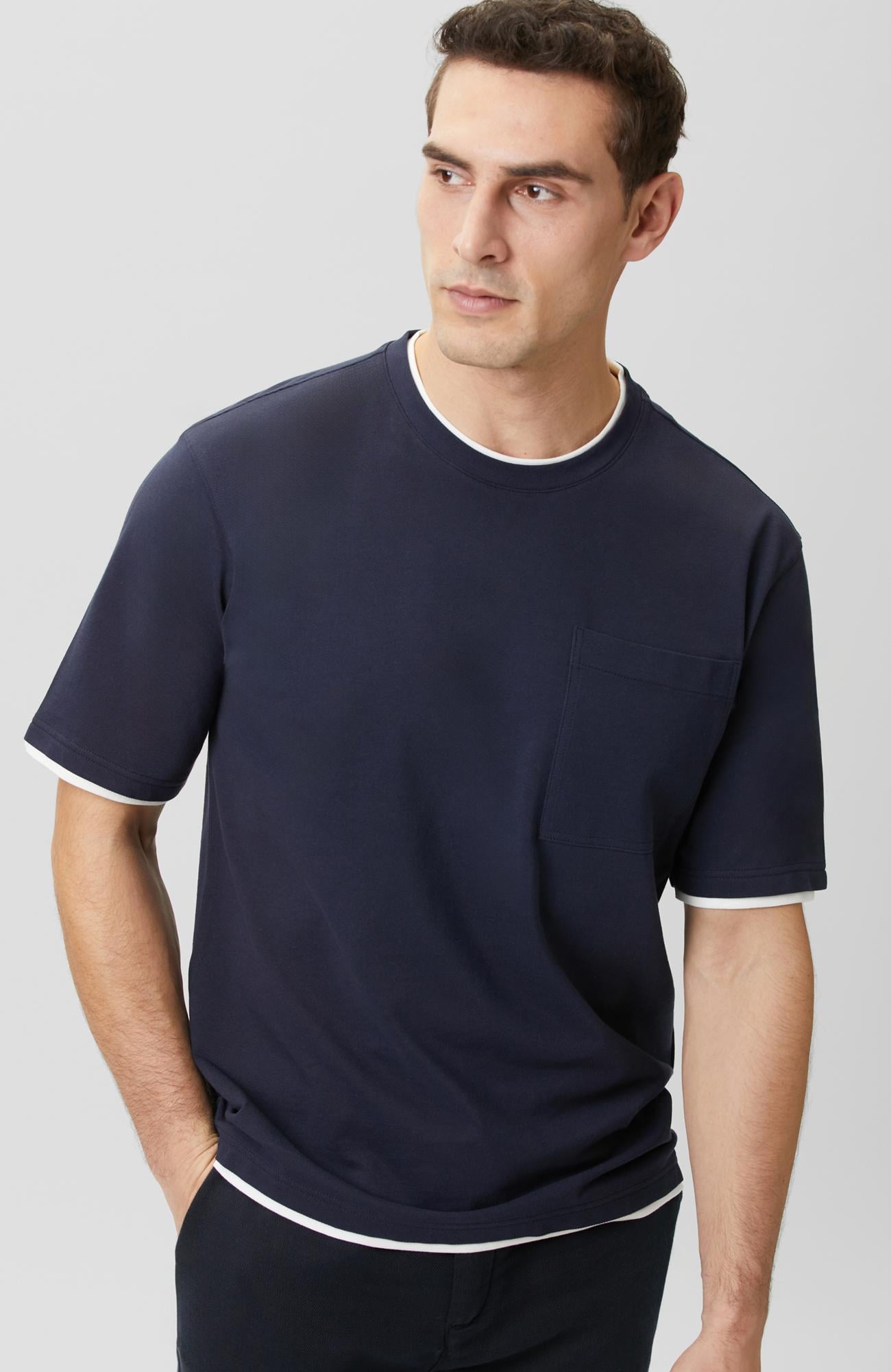 Network Erkek Lacivert Cepli Pike T-shirt