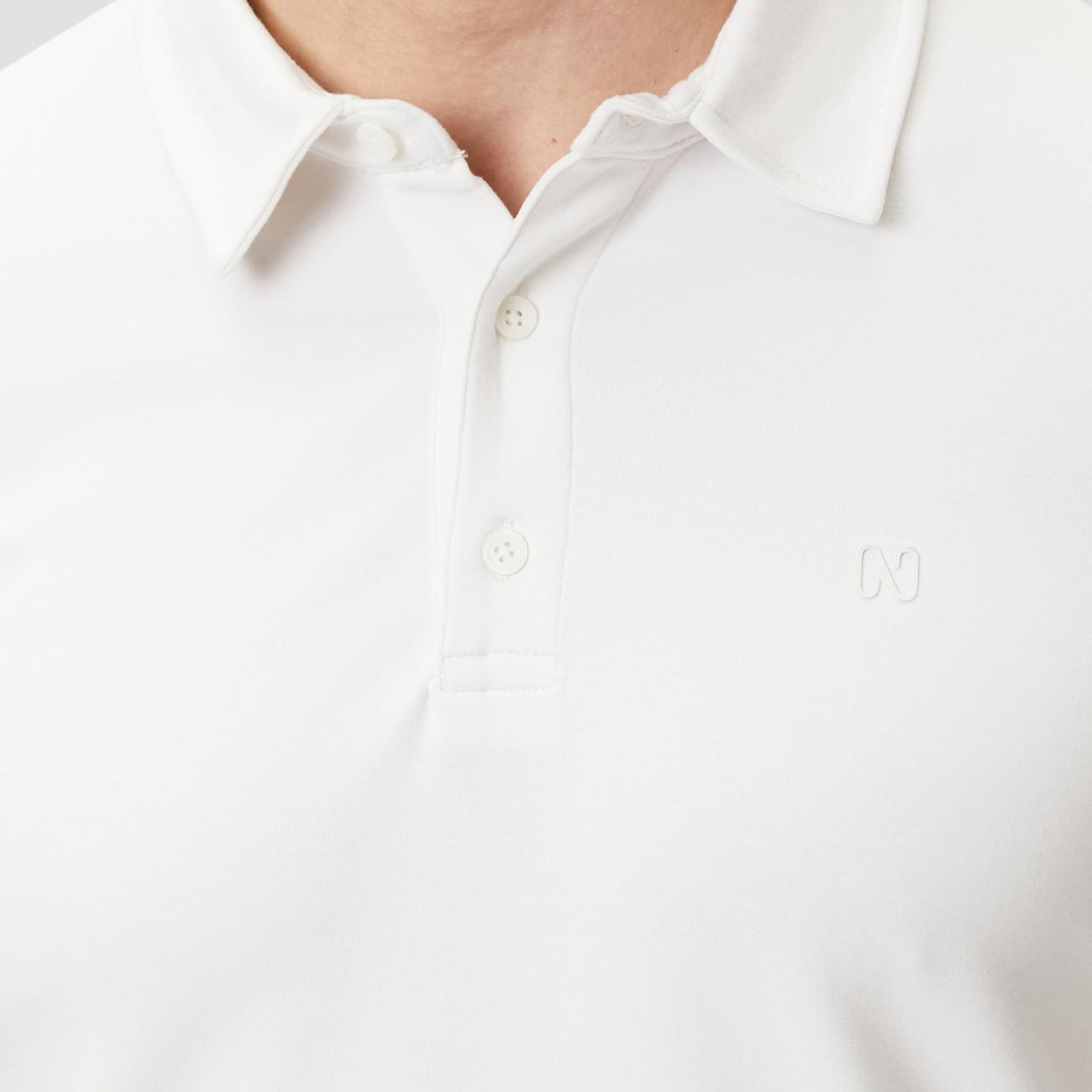 Network Erkek Kırık Beyaz Basic Polo Modal T-shirt