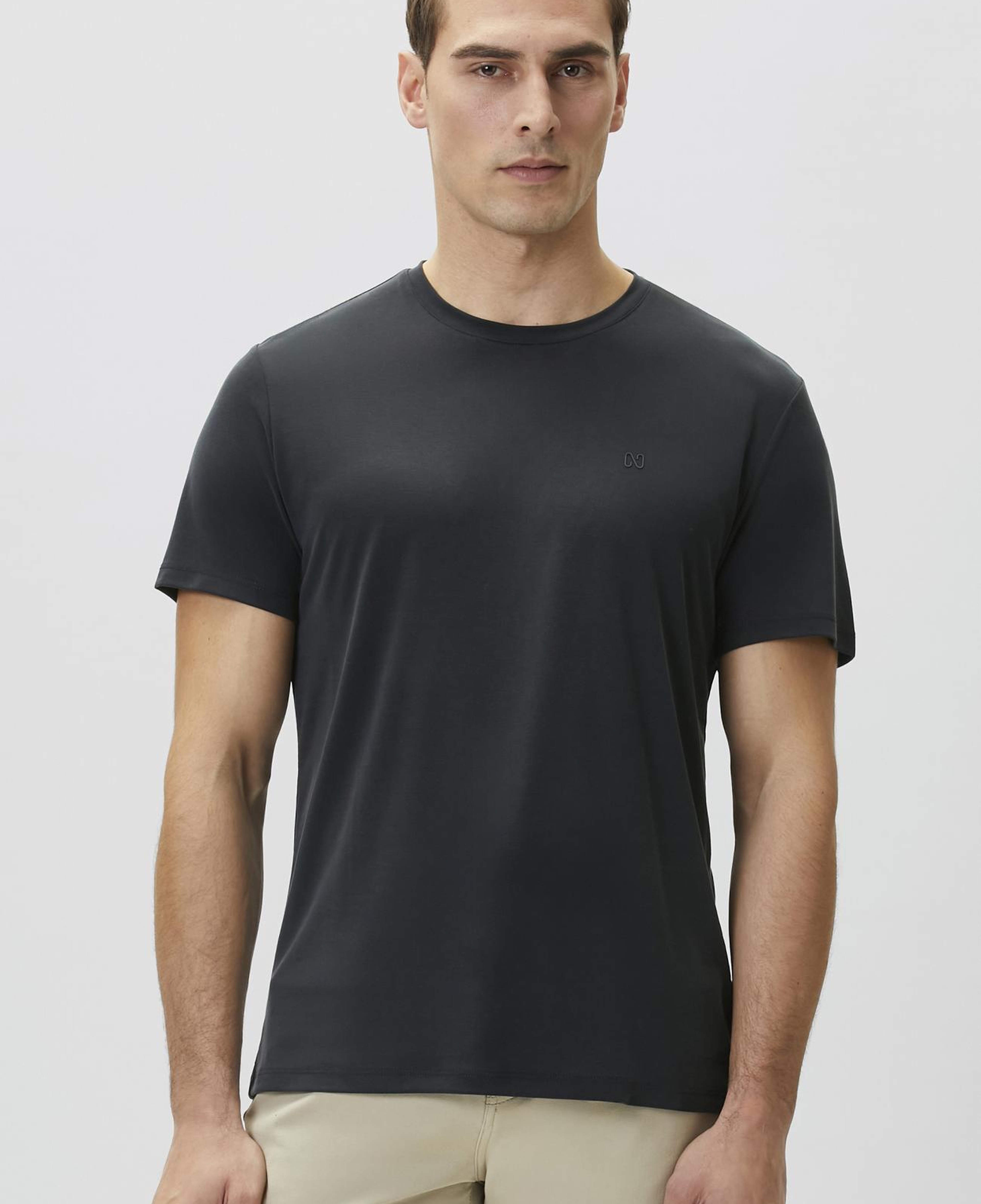 Network Erkek Siyah Basic Modal T-shirt