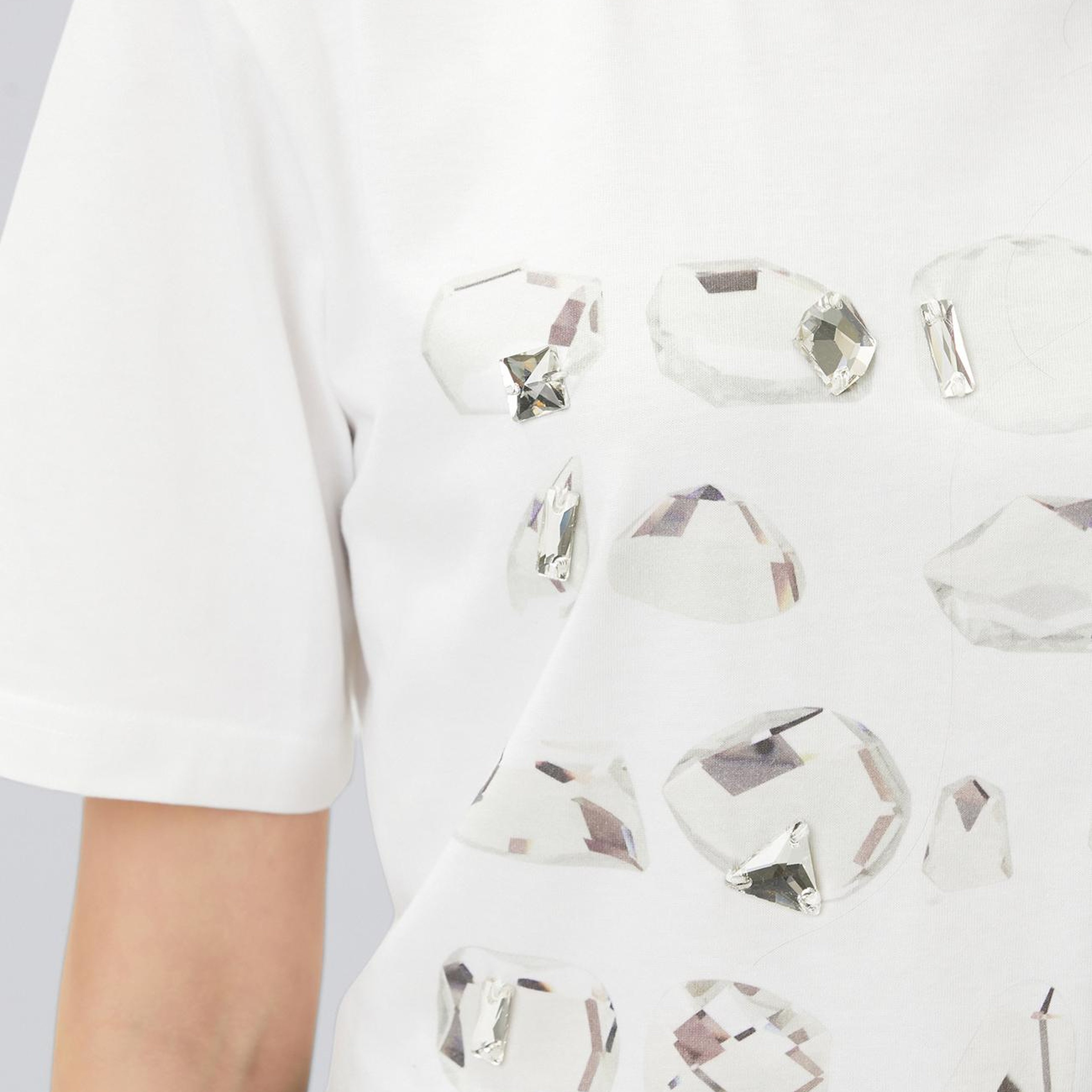 Network Kadın Kırık Beyaz Baskı Detaylı T-shirt