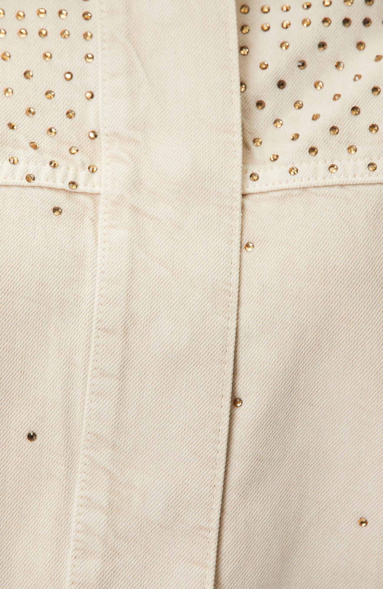 Network Kadın Bej Hotfixli Denim Mont