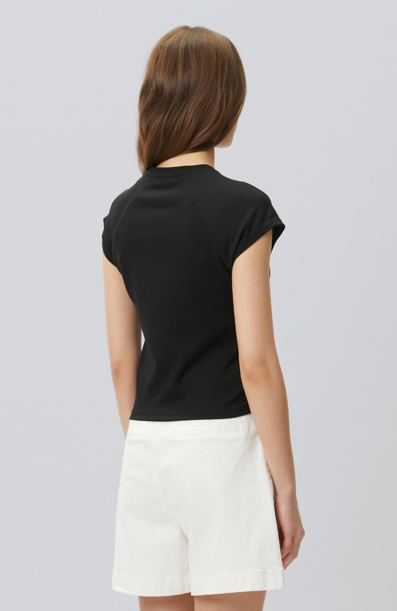 Network Kadın N-Tech Siyah Dikiş Detaylı T-shirt