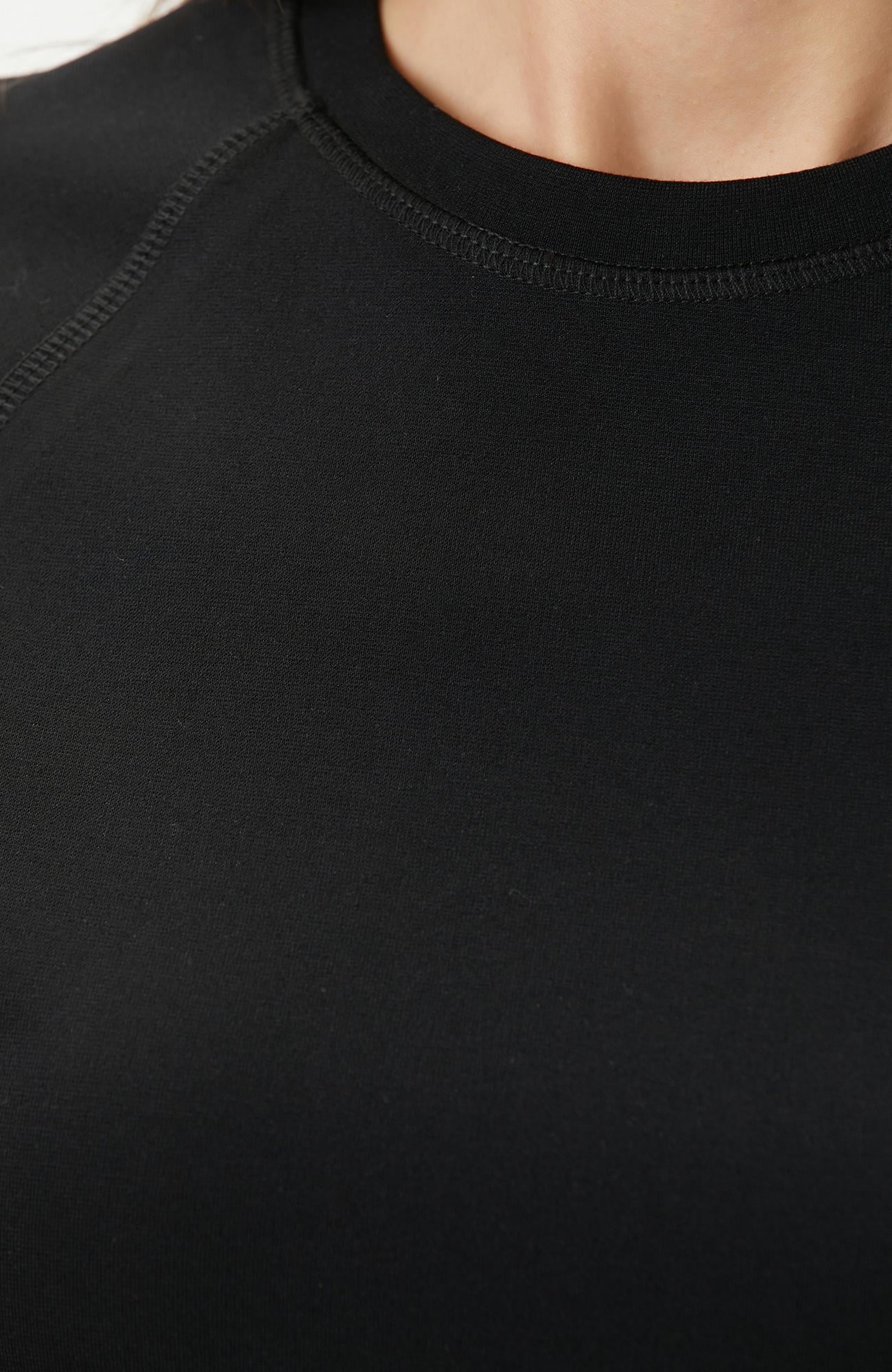 Network Kadın N-Tech Siyah Dikiş Detaylı T-shirt