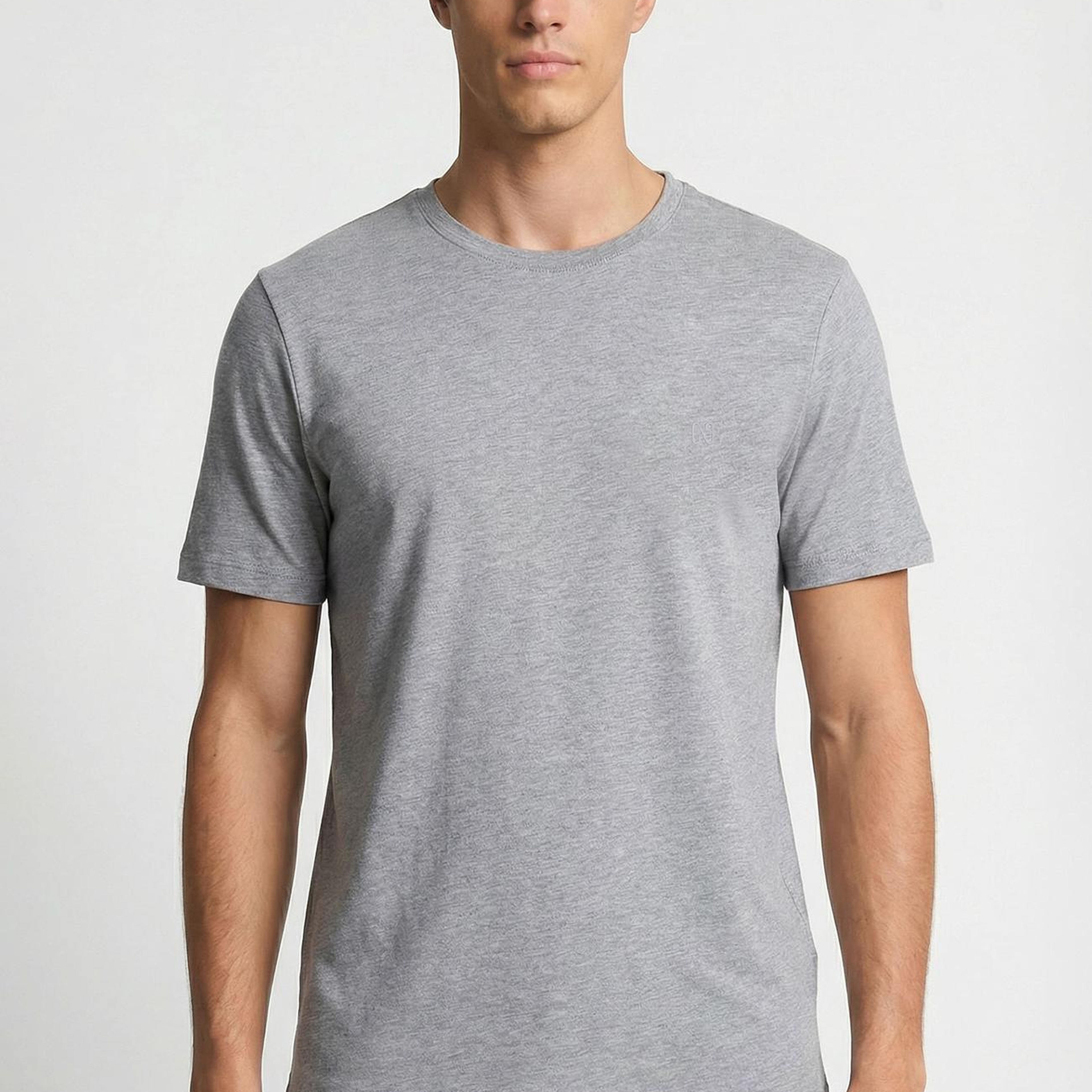 Network Erkek Gri Melanj Basic T-shirt
