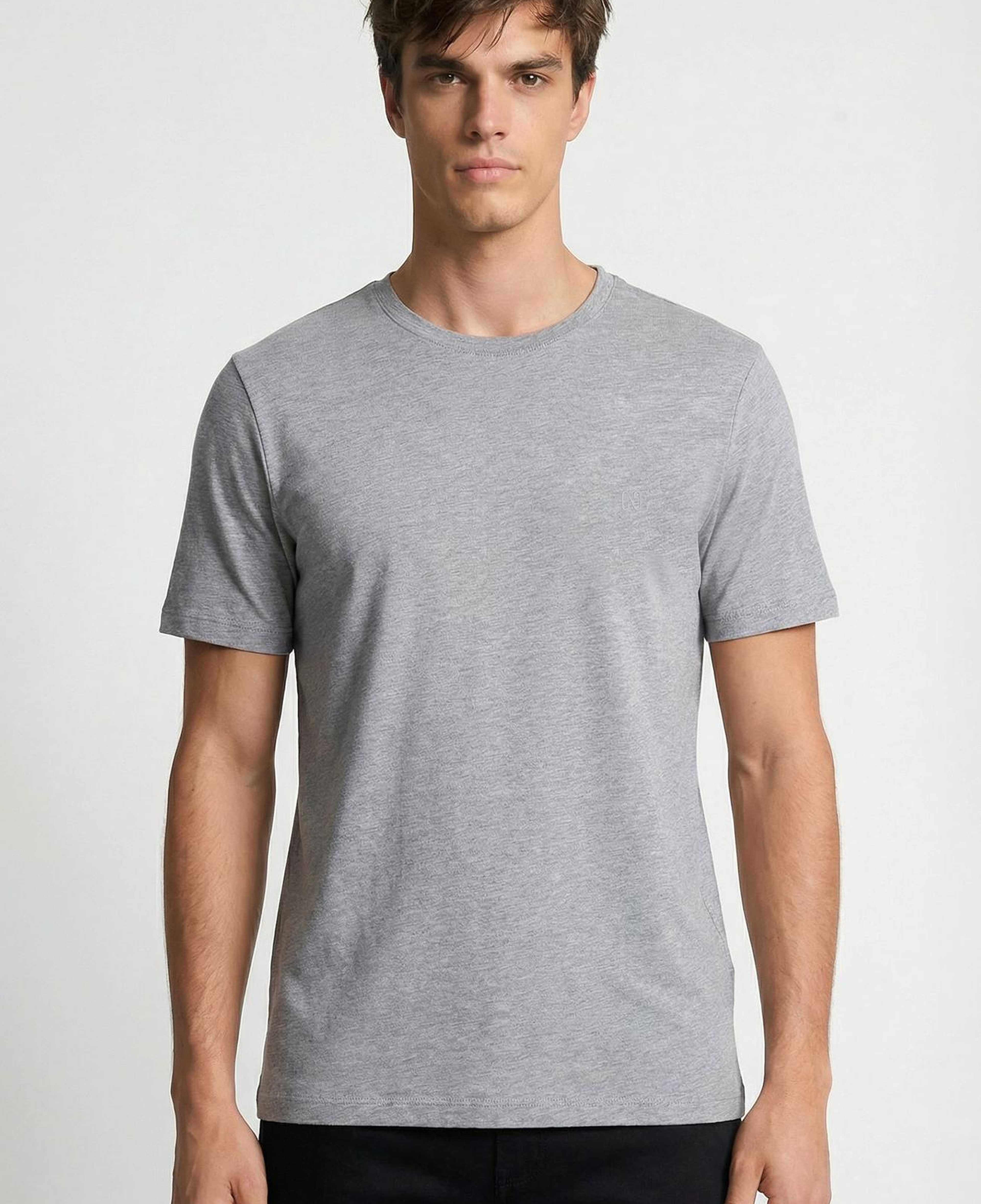 Network Erkek Gri Melanj Basic T-shirt