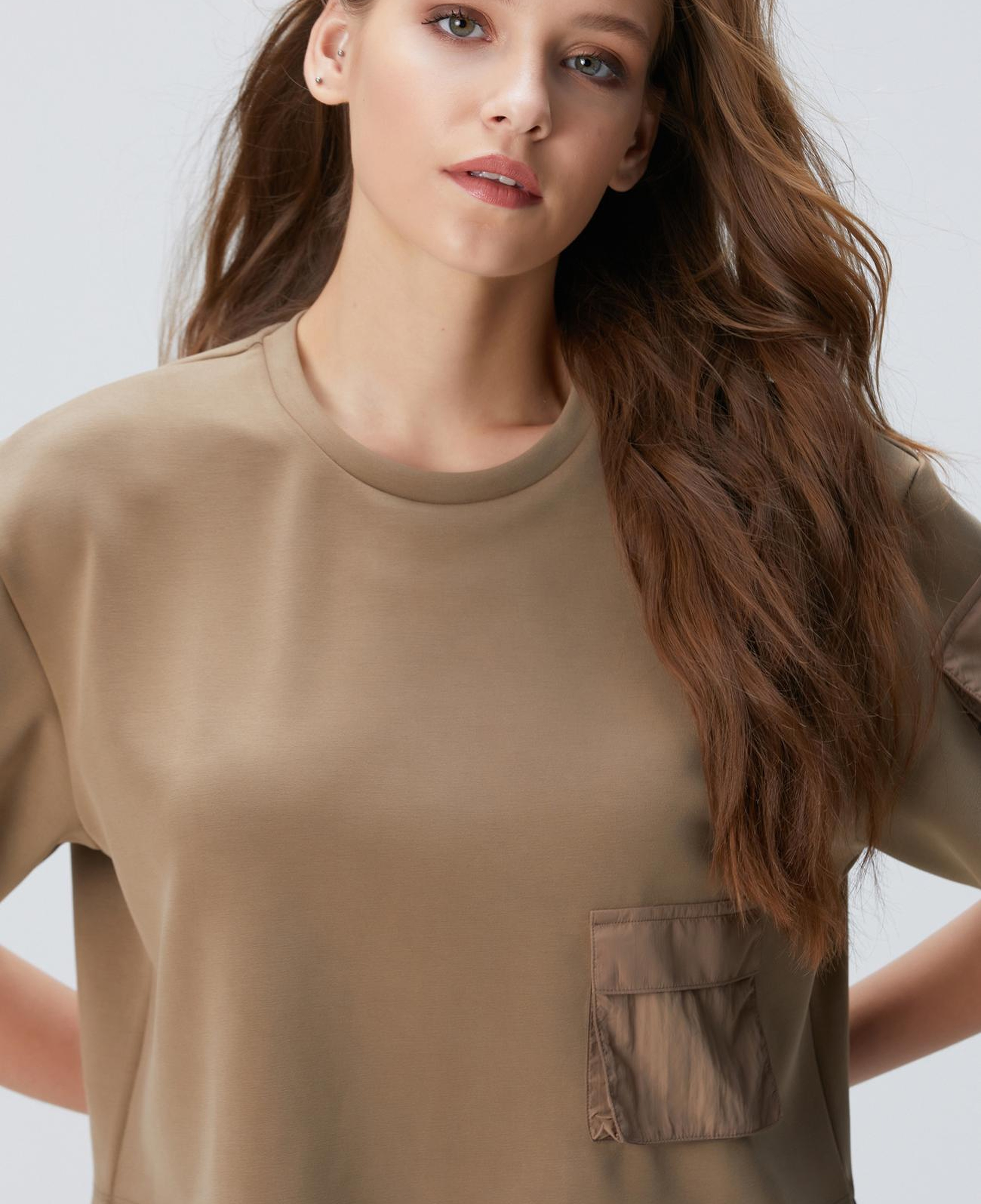 Network Kadın Haki Modal Karışımlı T-Shirt