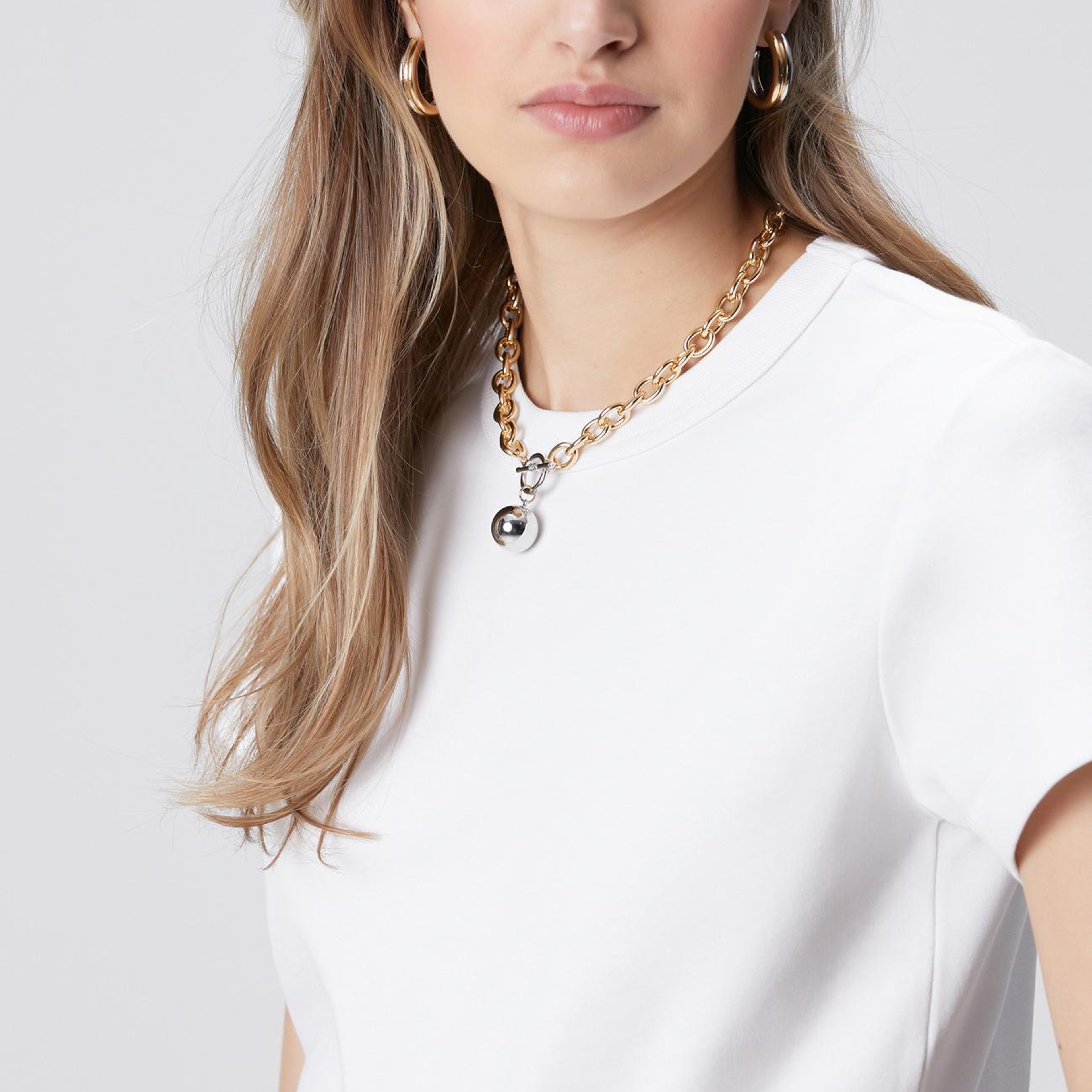Network Kadın Kırık Beyaz Basic T-shirt