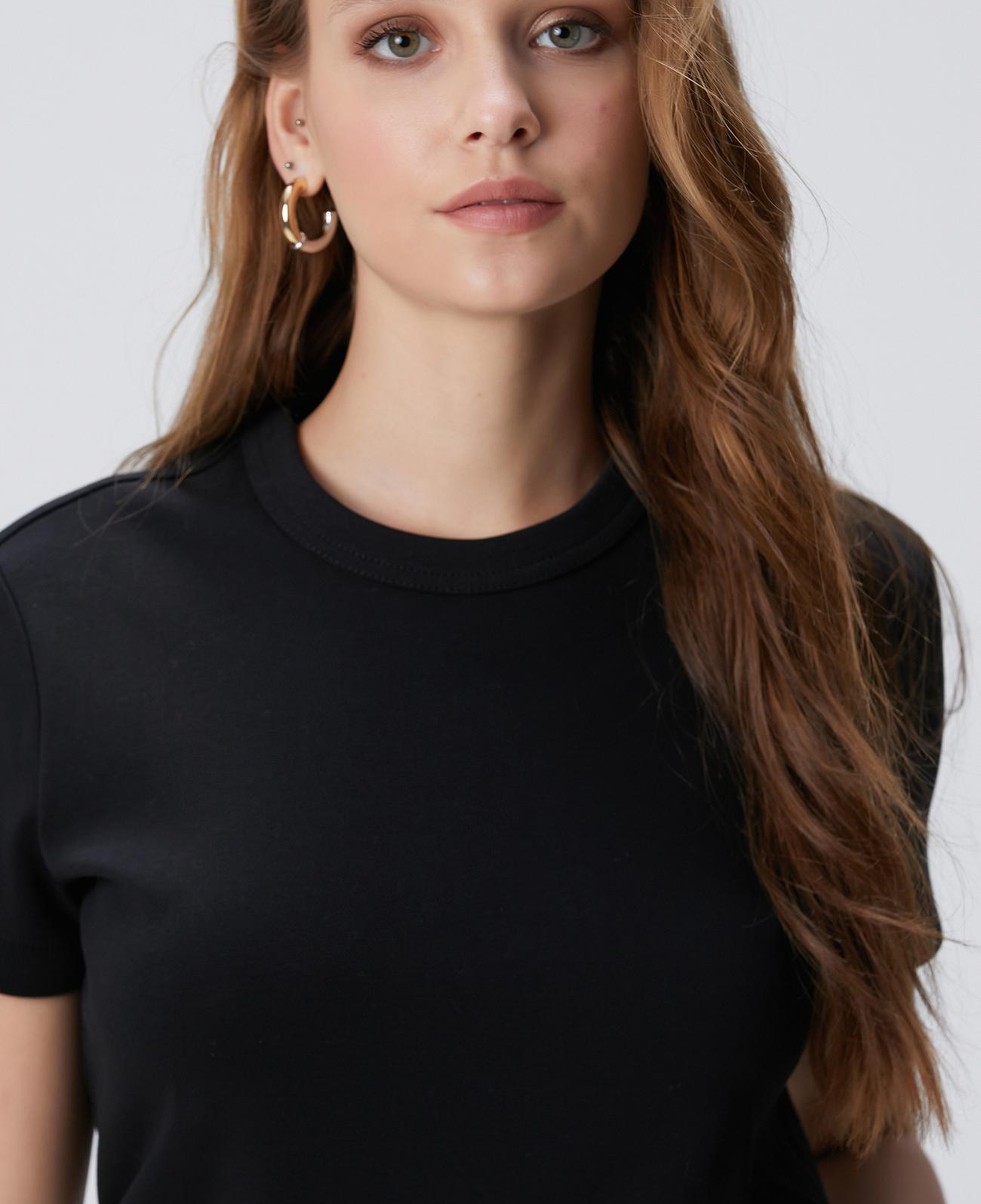 Network Kadın Siyah Basic T-shirt