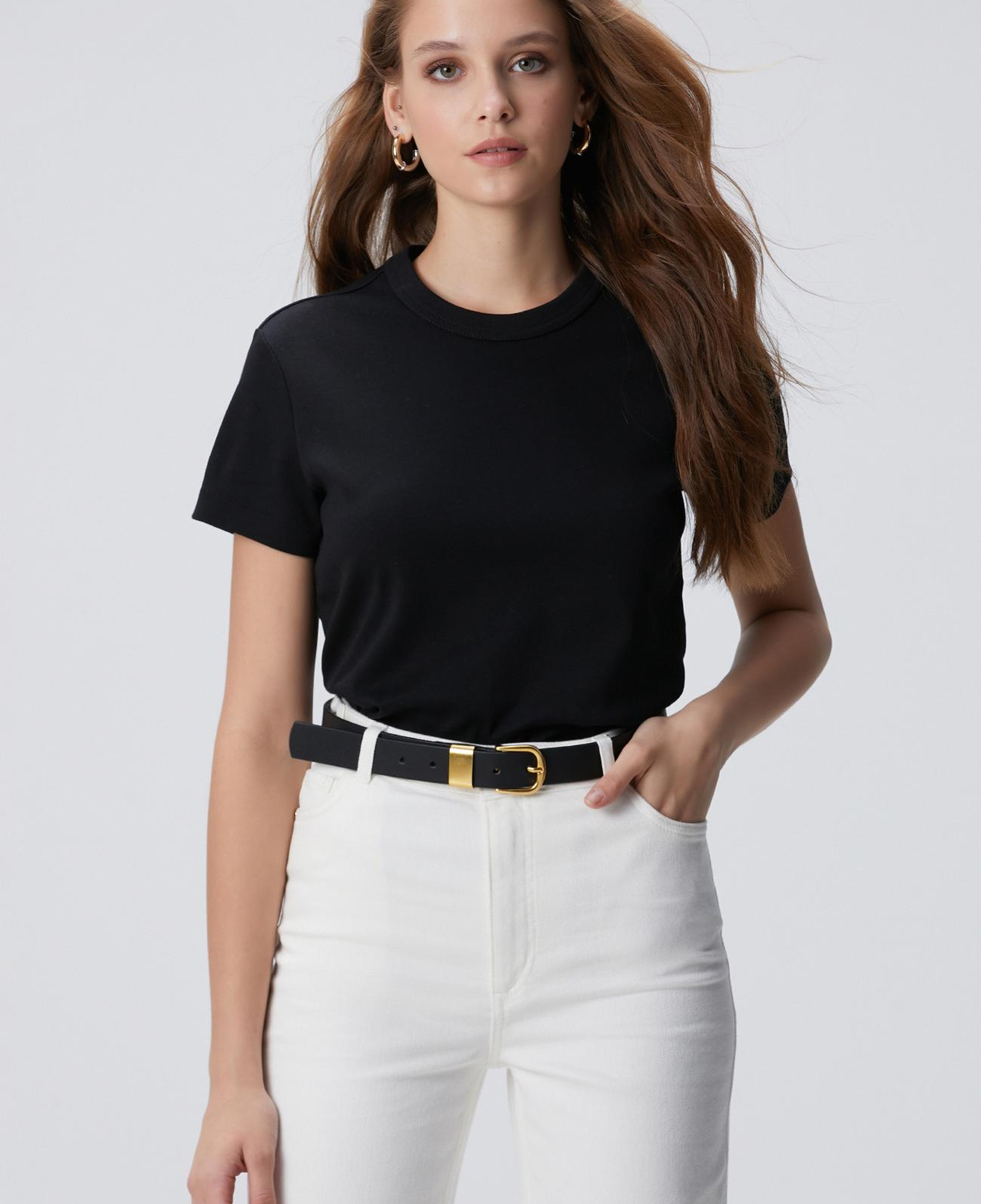 Network Kadın Siyah Basic T-shirt