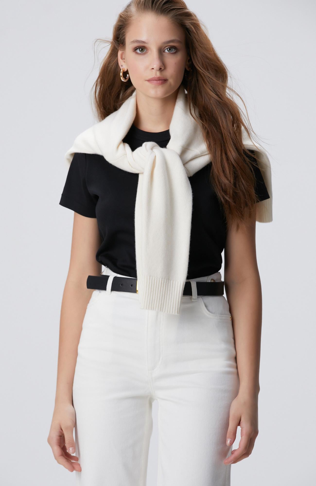 Network Kadın Siyah Basic T-shirt