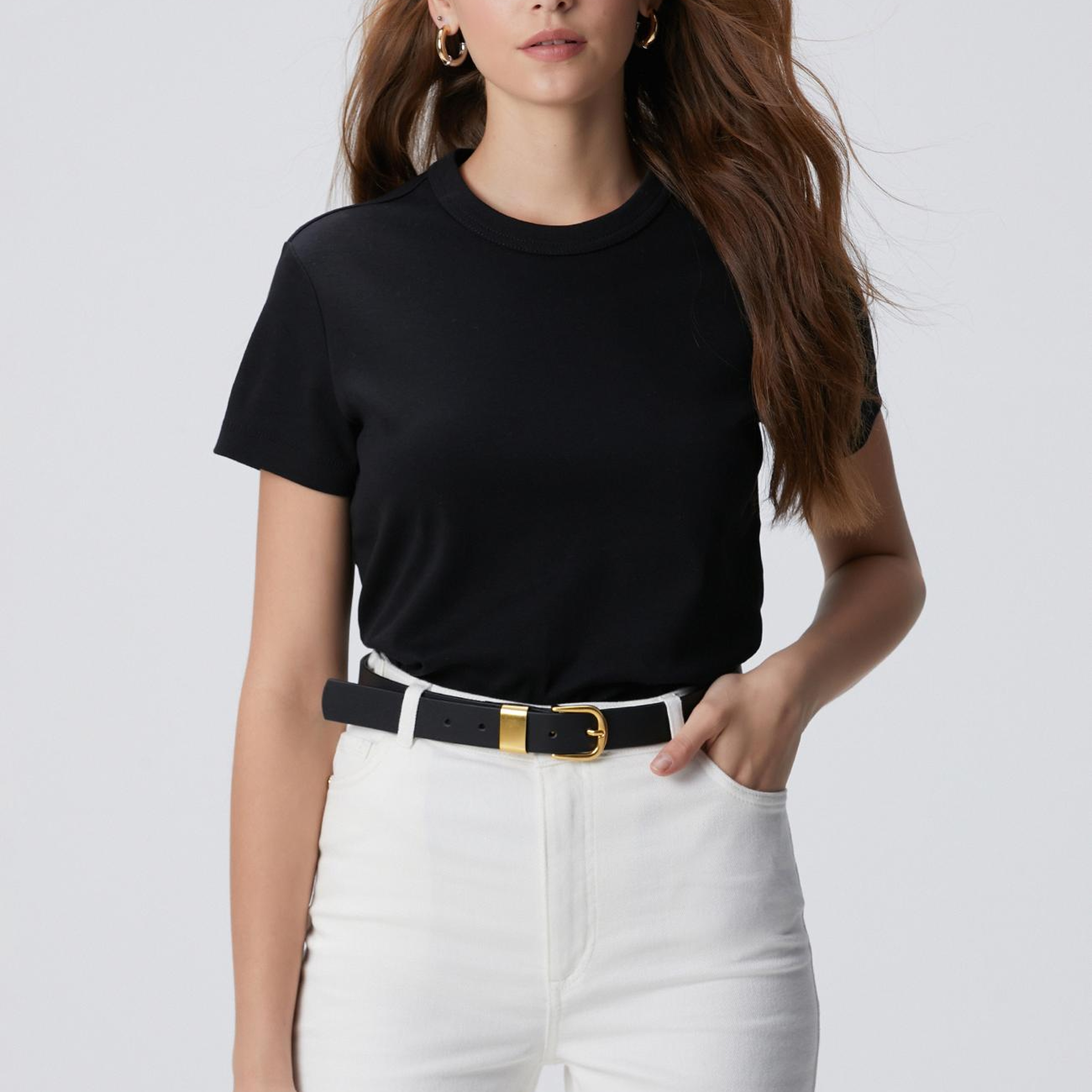 Network Kadın Siyah Basic T-shirt