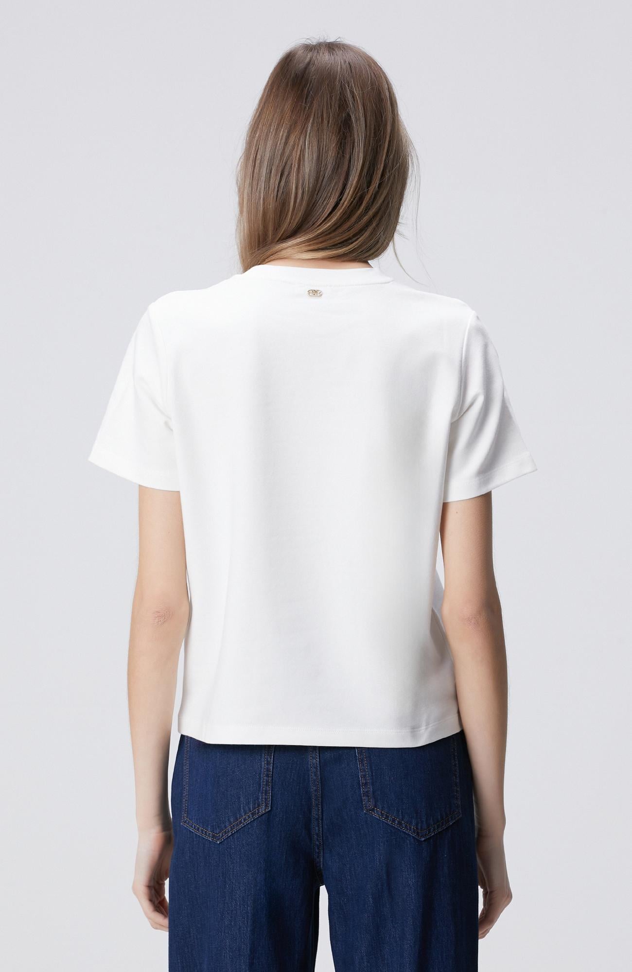 Network Kadın Beyaz Basic T-shirt