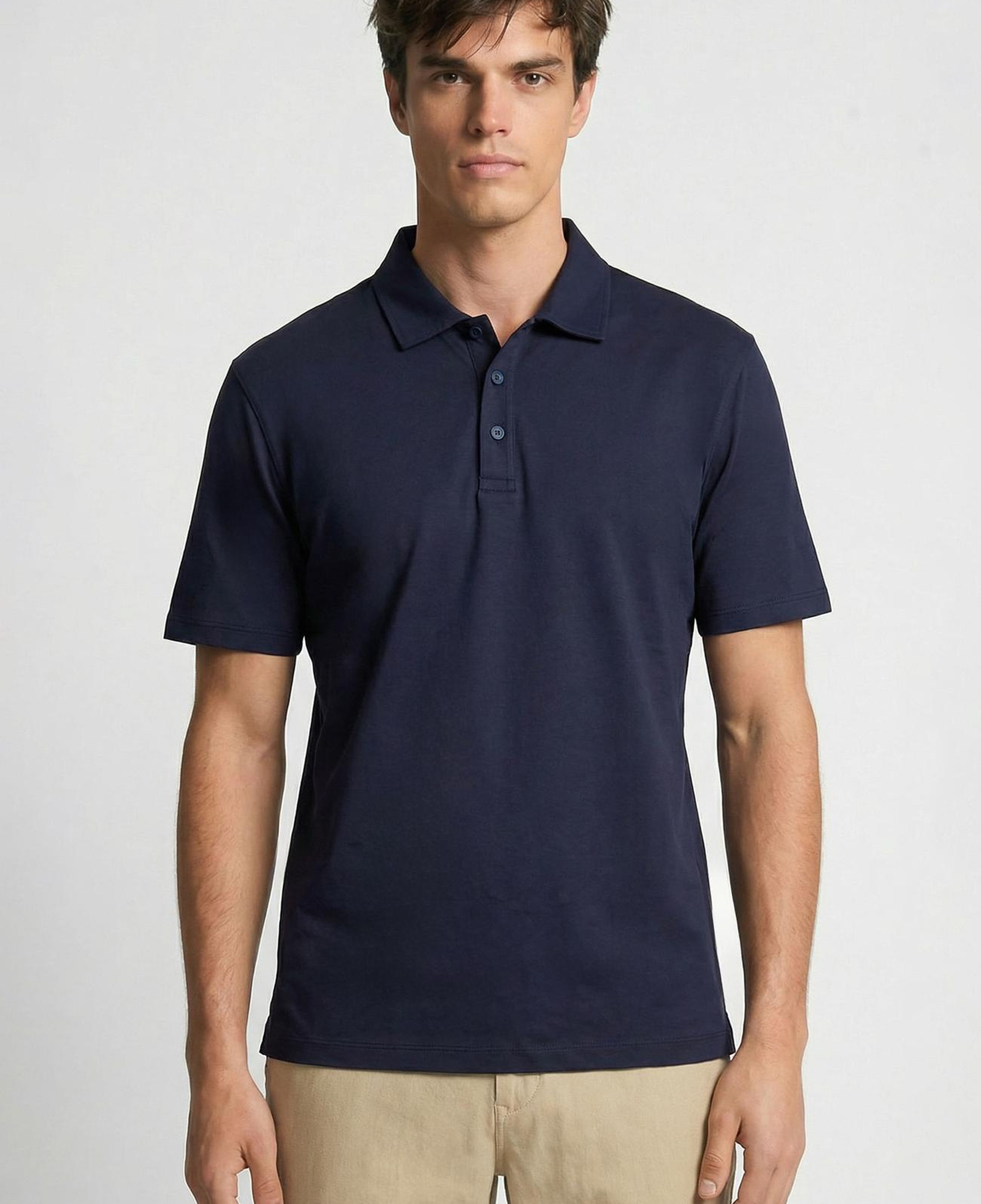 Network Erkek Non-Iron Polo Yaka Lacivert T-shirt