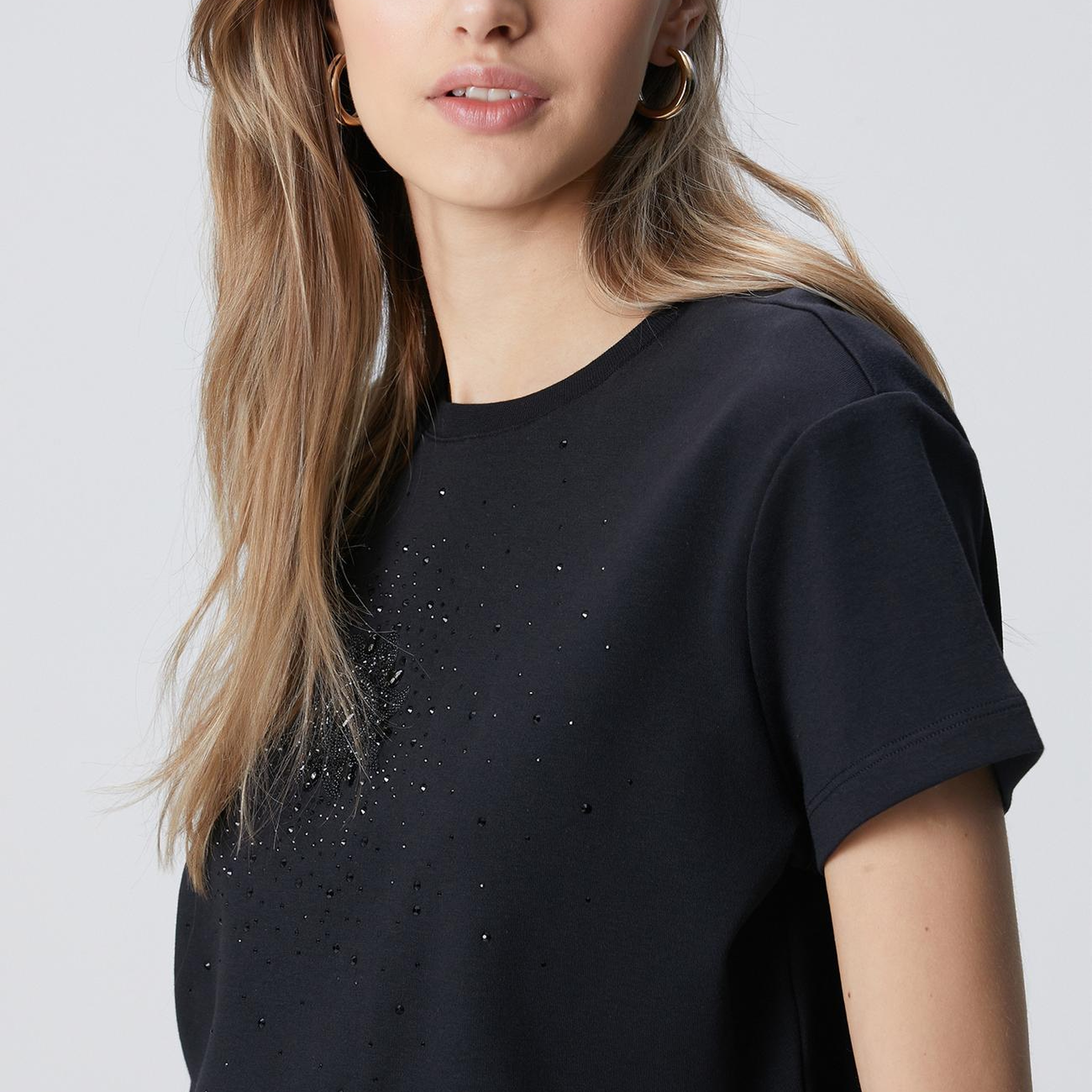 Network Kadın Siyah Baskılı T-shirt